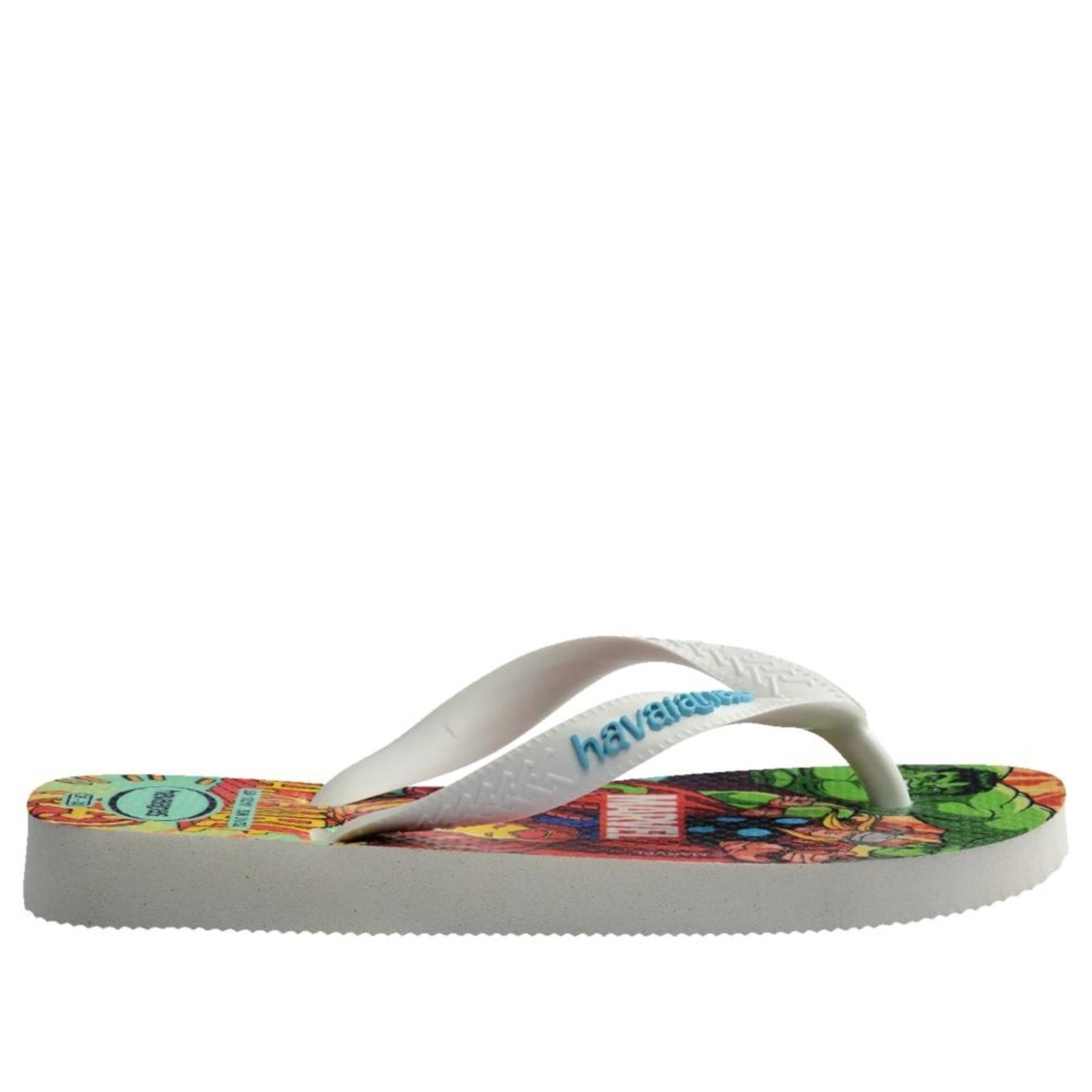 Vista 3 Infantil - Chinelo Masculino Havaianas Top Marvel Branco/Azul Incolor incolor azul Havaianas incolor azul