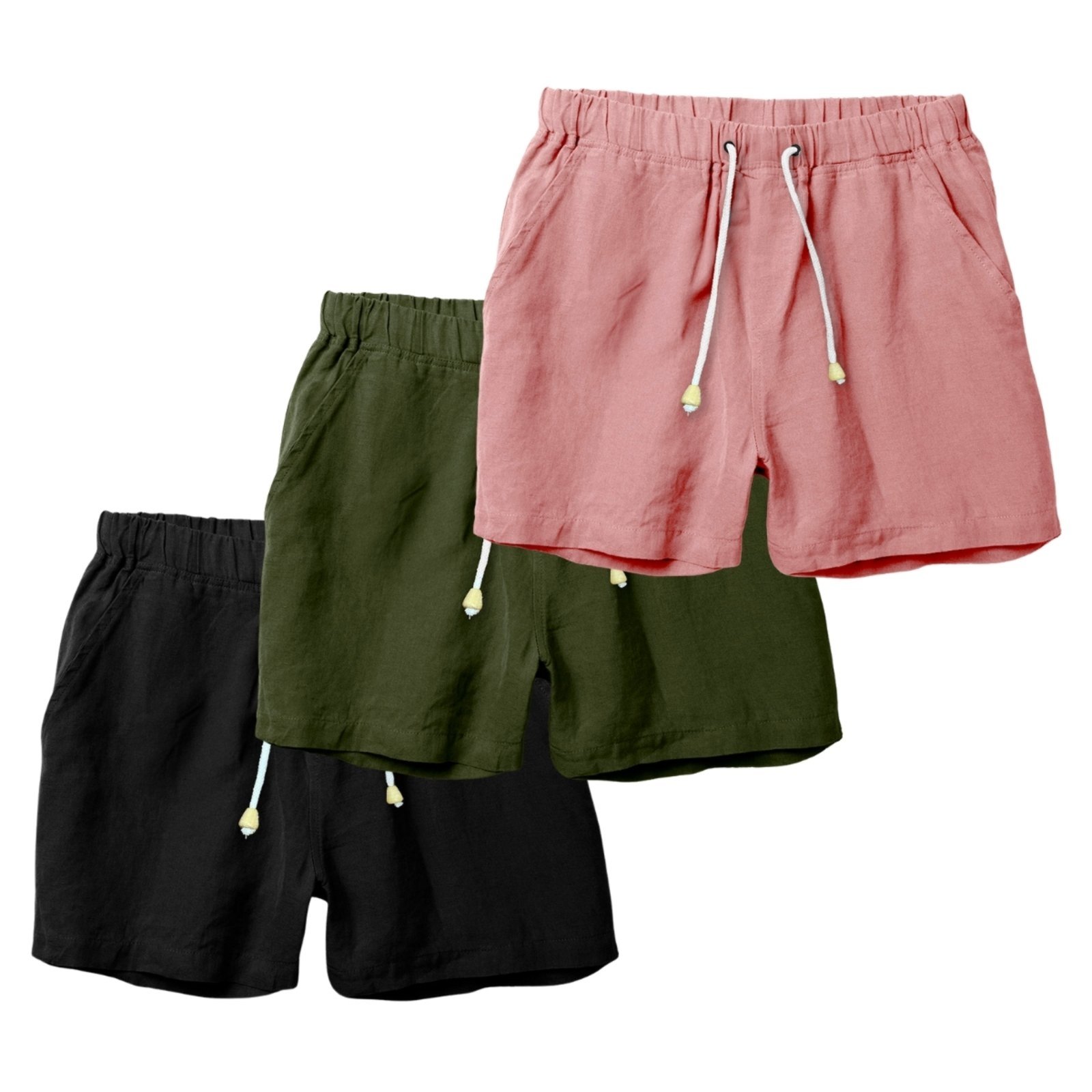 Kit 3 Shorts Linho Premium Bermuda Masculina Moda Praia Luxo
