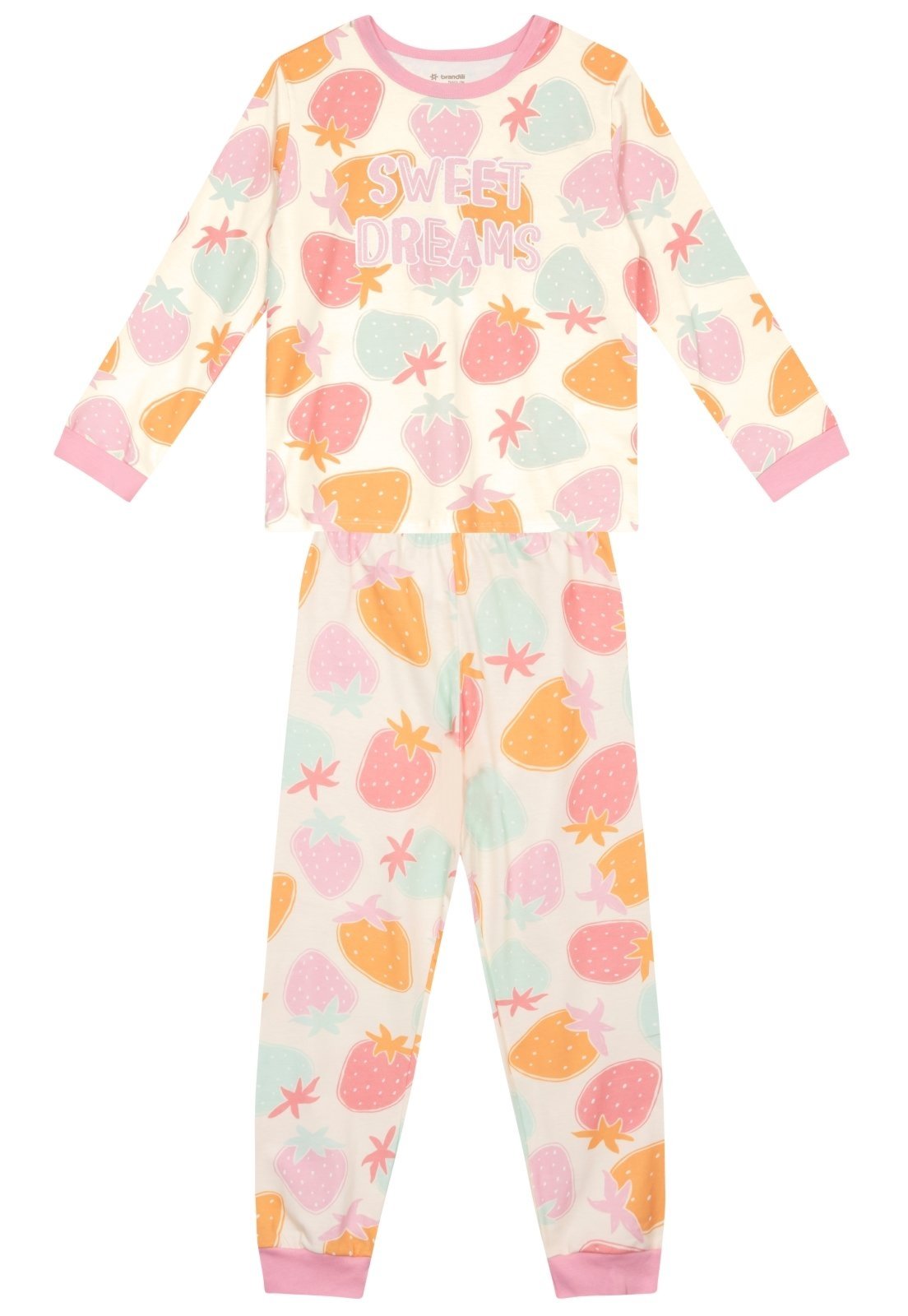Infantil - Pijama menina frutinhas brilha no escuro Brandili