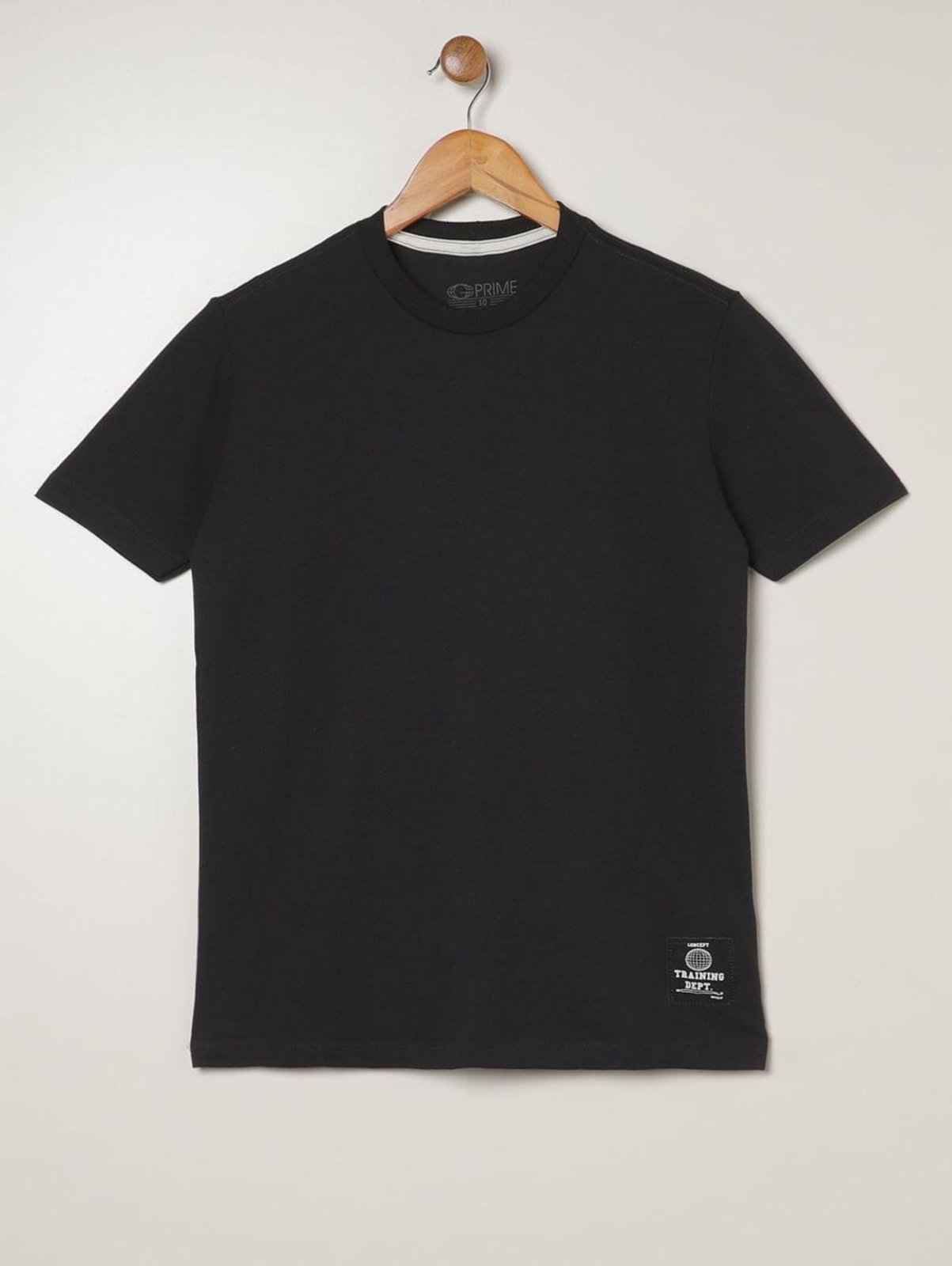 Infantil - Camiseta Oversized Piquet Juvenil Para Menino - PRETO