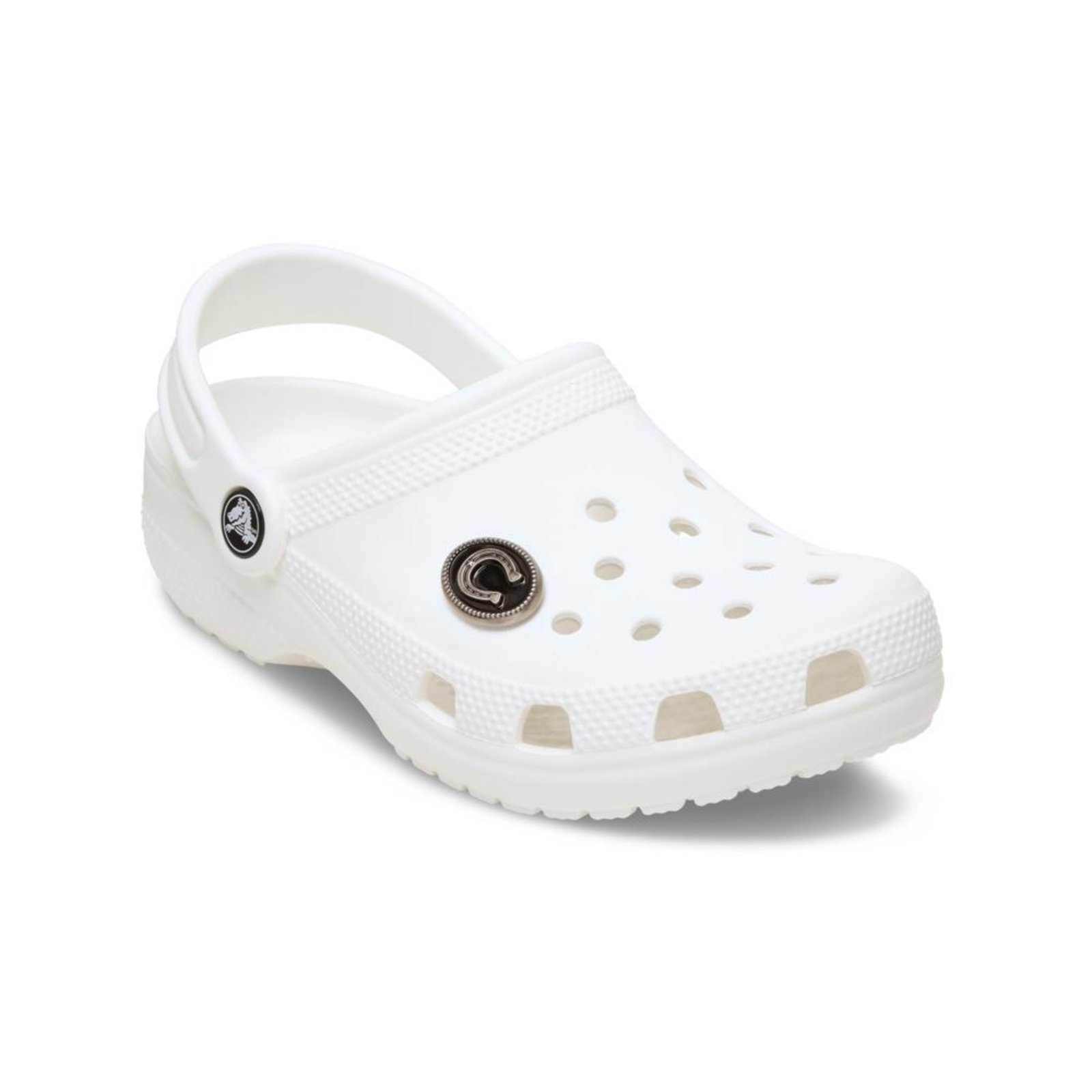 Vista 3 Infantil - Jibbitz™ Ferradura de Prata UNICO Crocs branco