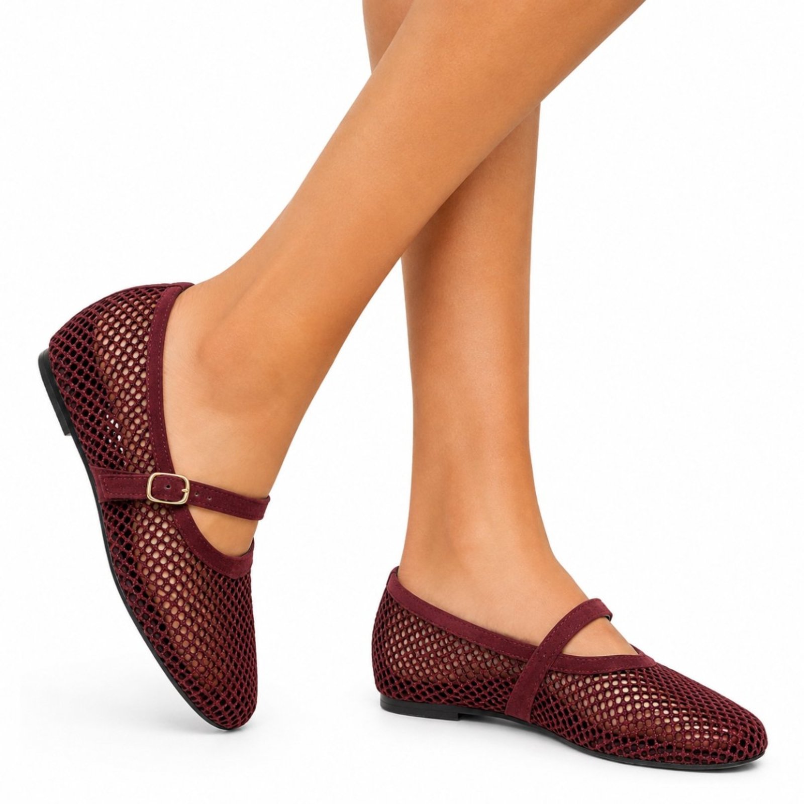 Sapatilha De Tela Feminina Hannah Footwear Bico Redondo 5400 Camurça Bordô