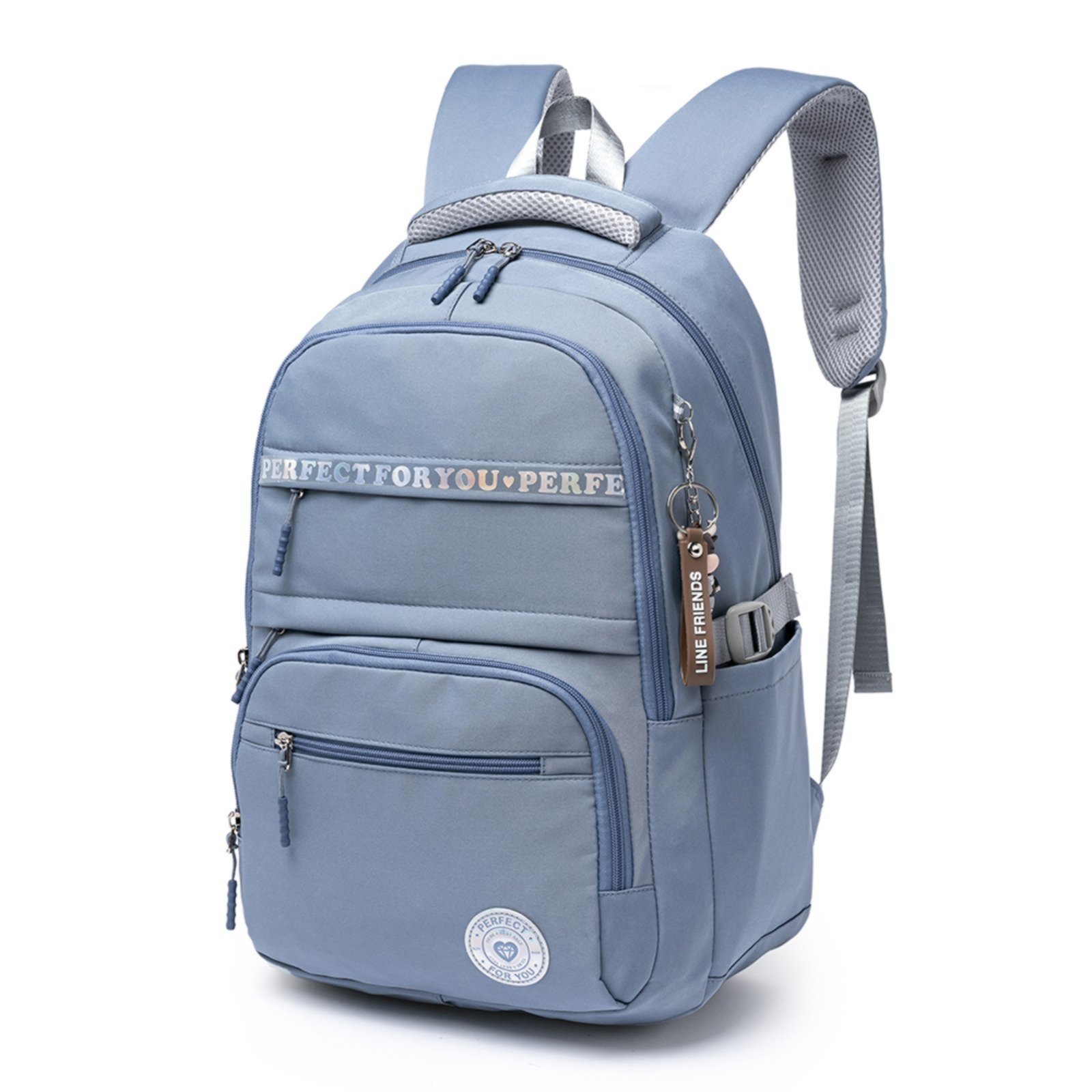 Mochila Bolsa Feminina Espaçosa Escolar Faculdade Dia A Dia Azul