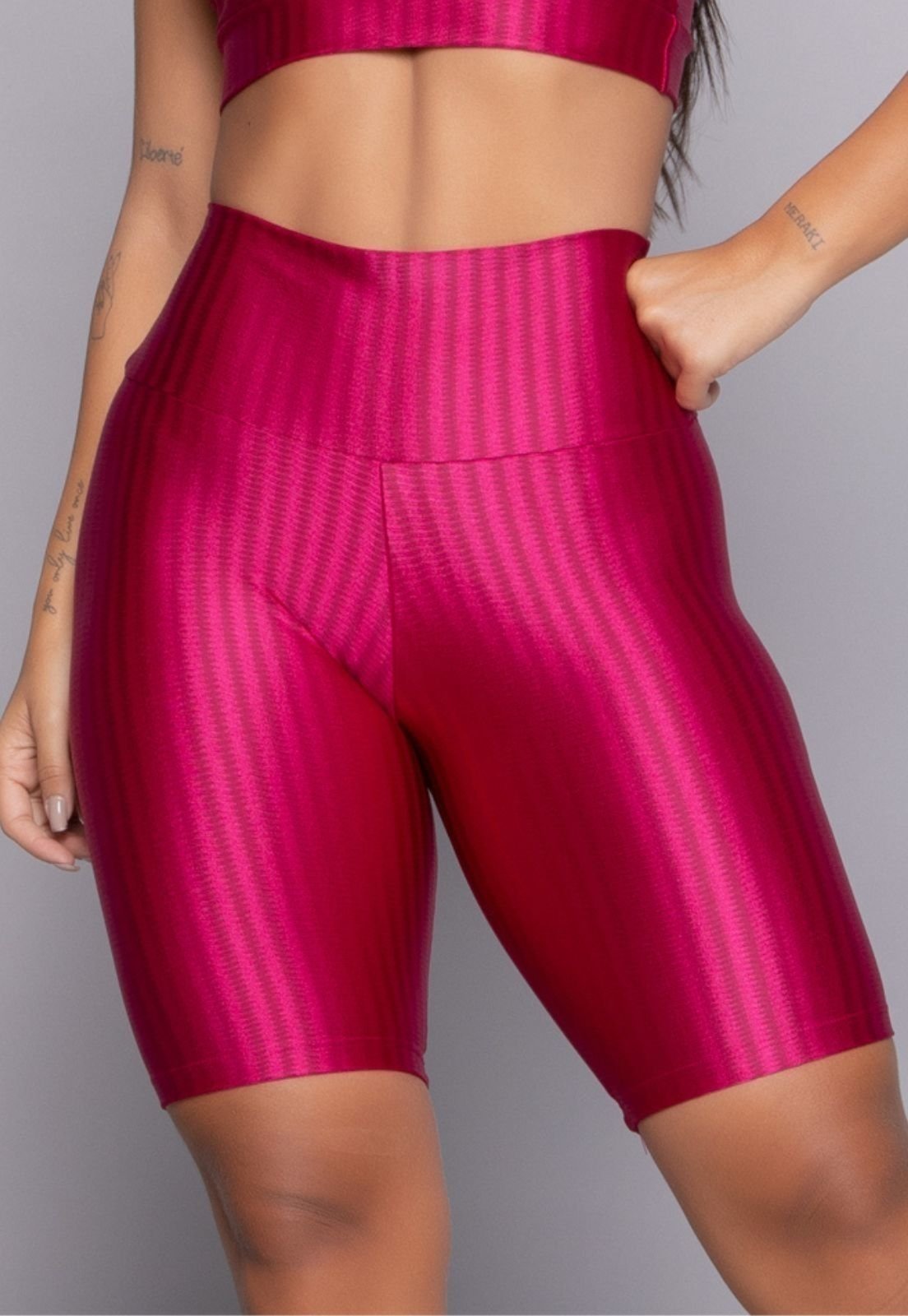 Bermuda New Zig Ciclista Fitness 3D Ikat Feminina Rosa