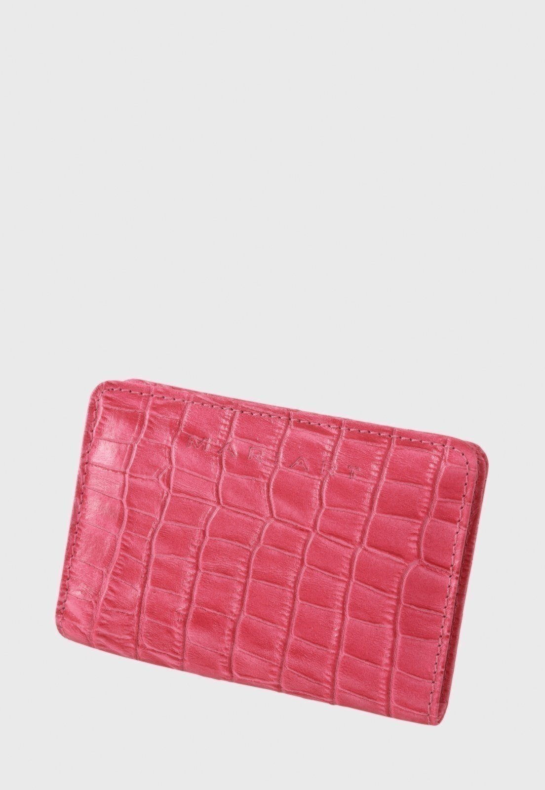 Carteira de Couro Mariart Garnet Croco Pink