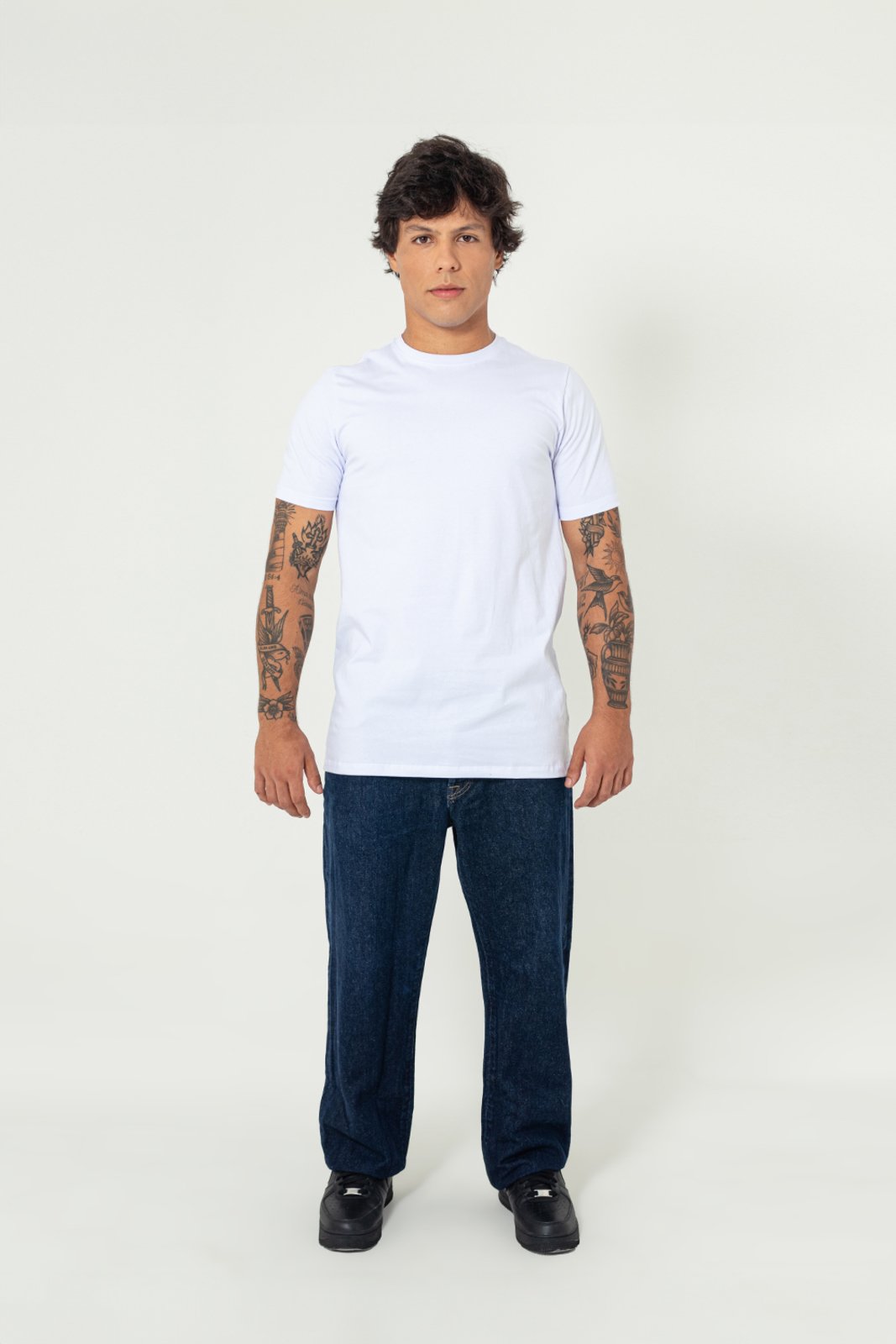 Camiseta Slim Cotton Streetwear Branco Camisa Unissex