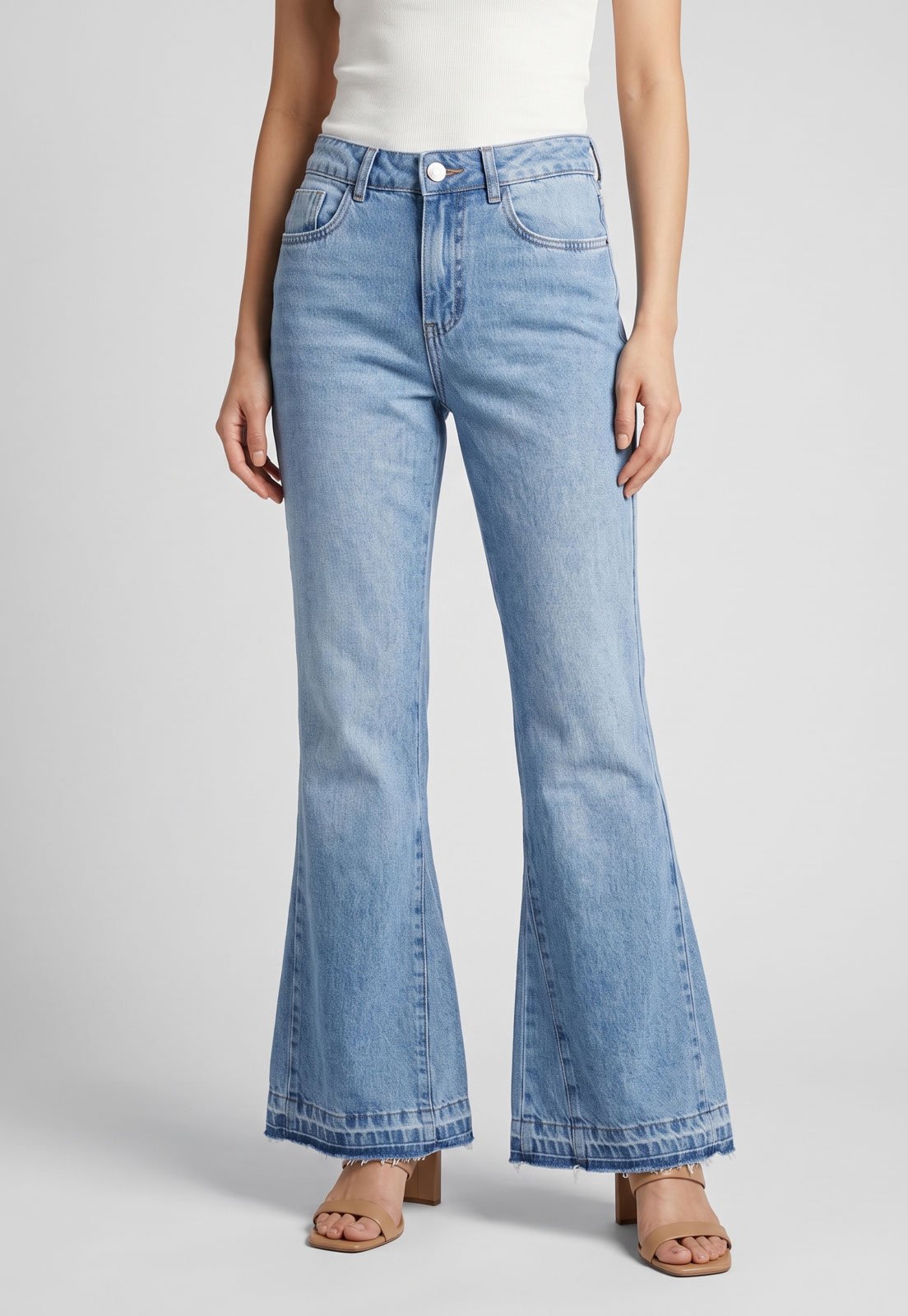 Calça Feminina Sawary Jeans Flare Azul