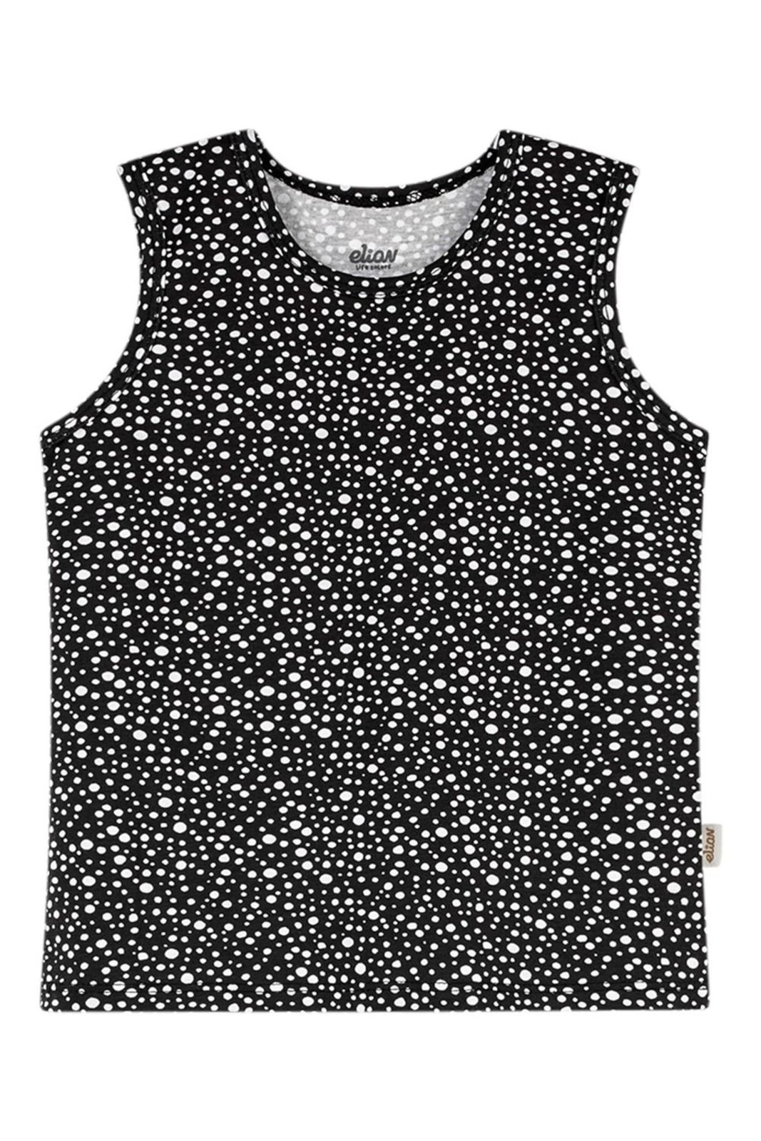 Infantil - Regata Menina Cotton Estampa Elian Preto