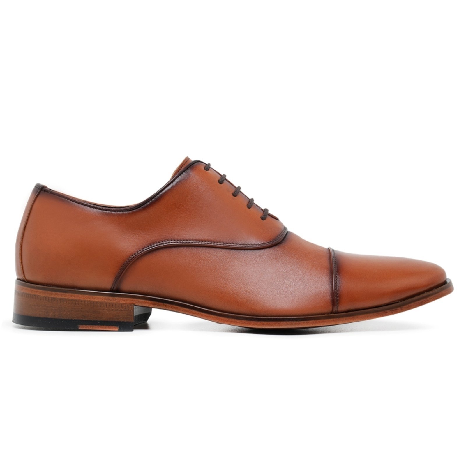 Sapato Social Oxford em Couro Paulo Vieira Homem cor Caramelo