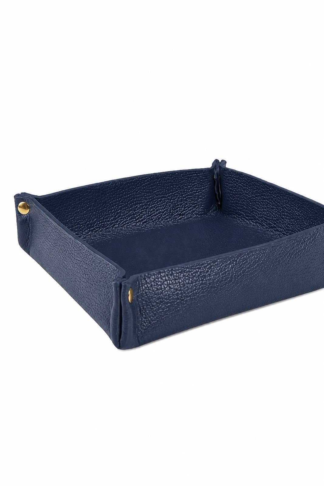 Porta objetos organizador em couro liso 16x16 Tray - Azul