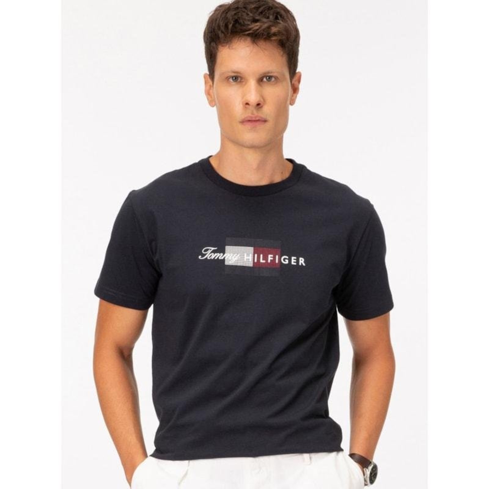 Camiseta Jersey com Estampa de Bandeira Azul