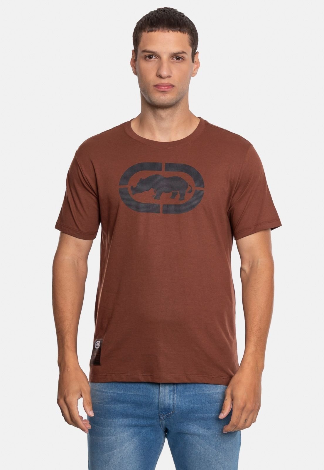 Camiseta Ecko Estampada Marrom