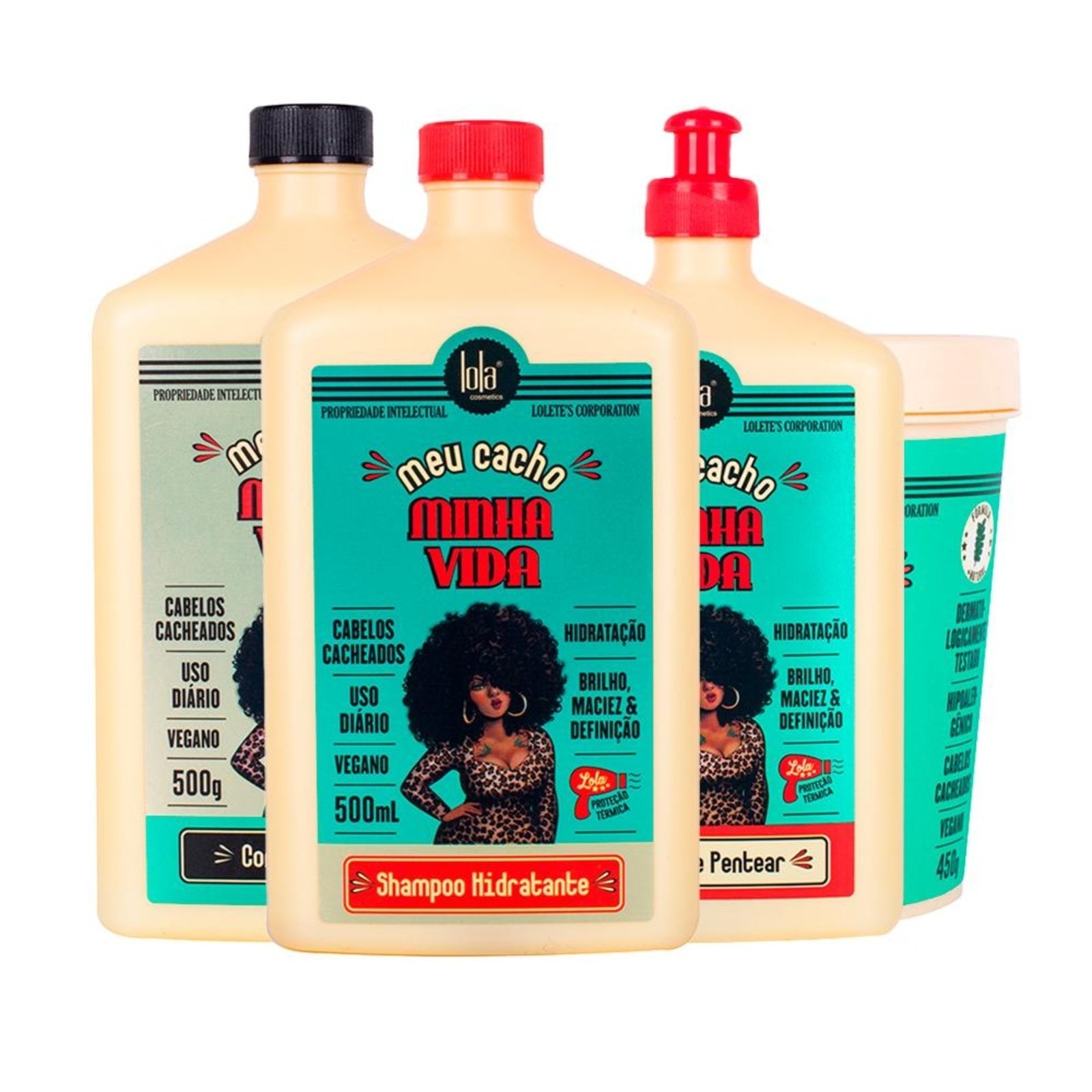 Kit Lola Cosmetics Hidrat. Meu Cacho Minha Vida - 4 Produtos