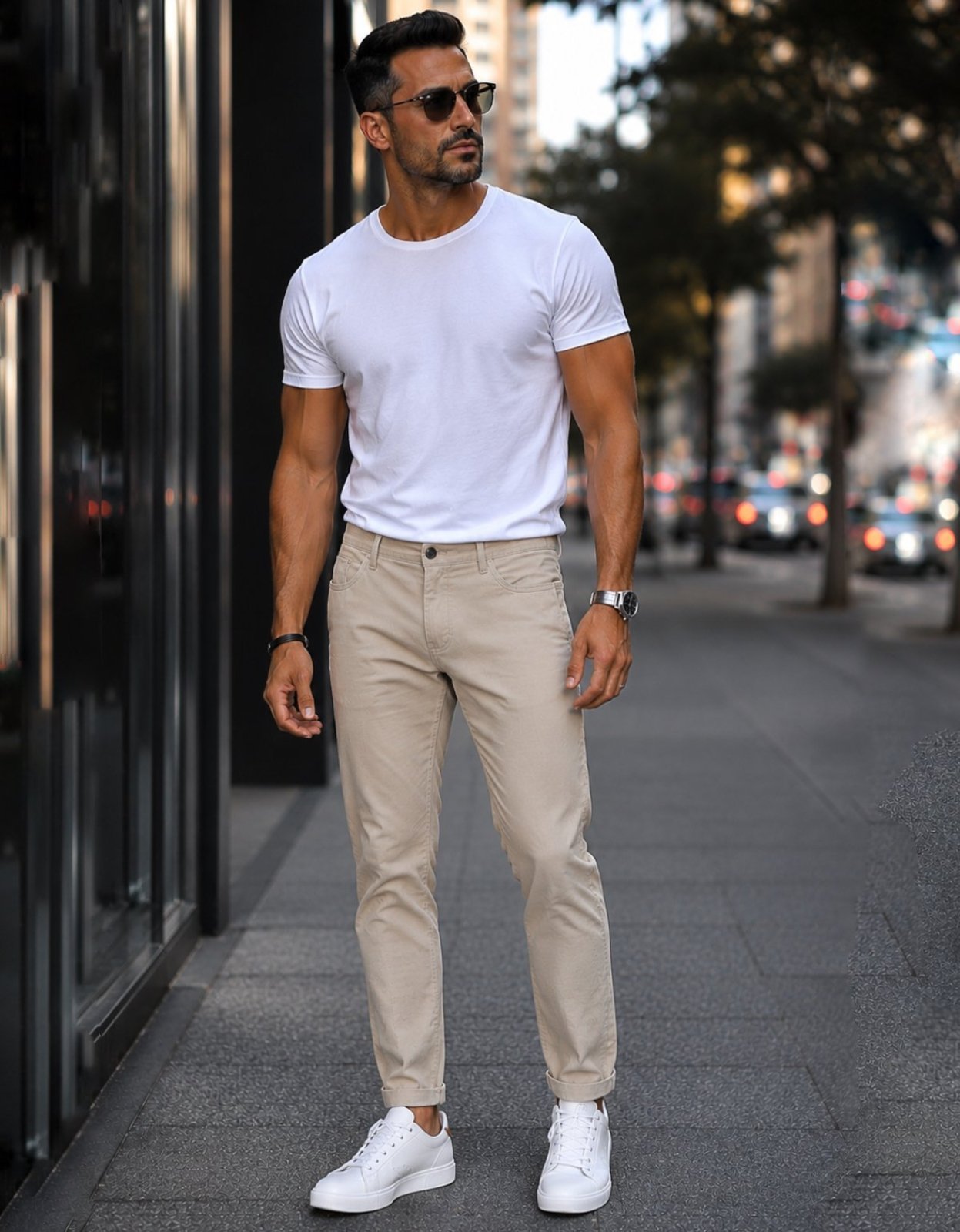 Calça Sarja Masculina Reduzy Slim Bege