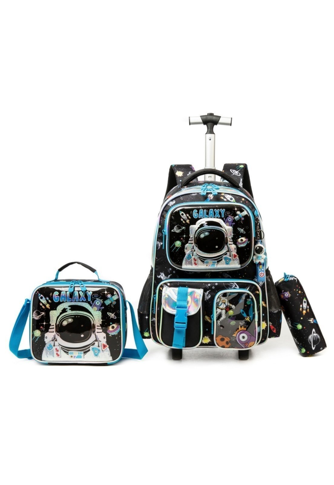 Infantil - Kit Mochila Rodinhas Com Estojo Lancheira Crossgear Menino
