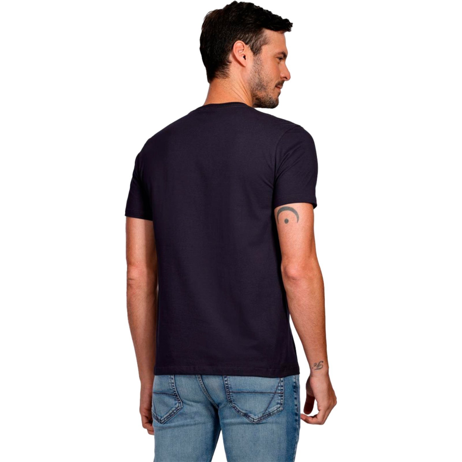 Vista 3 Camiseta Aramis Pixel Outline Ve25 Marinho Masculino azul marinho Aramis azul marinho