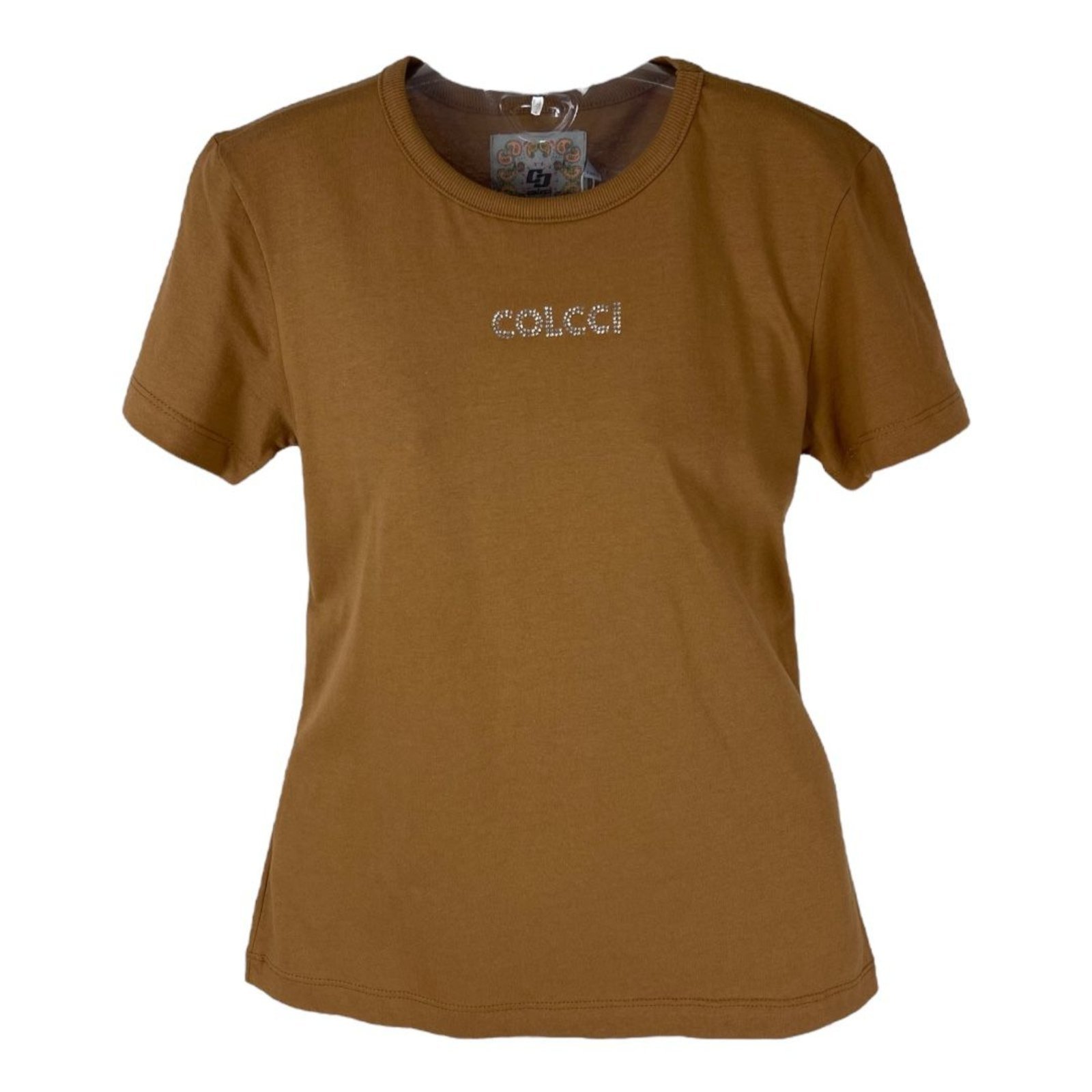 Camiseta Feminina Ajustada Manga Curta Colcci Marrom Evermore