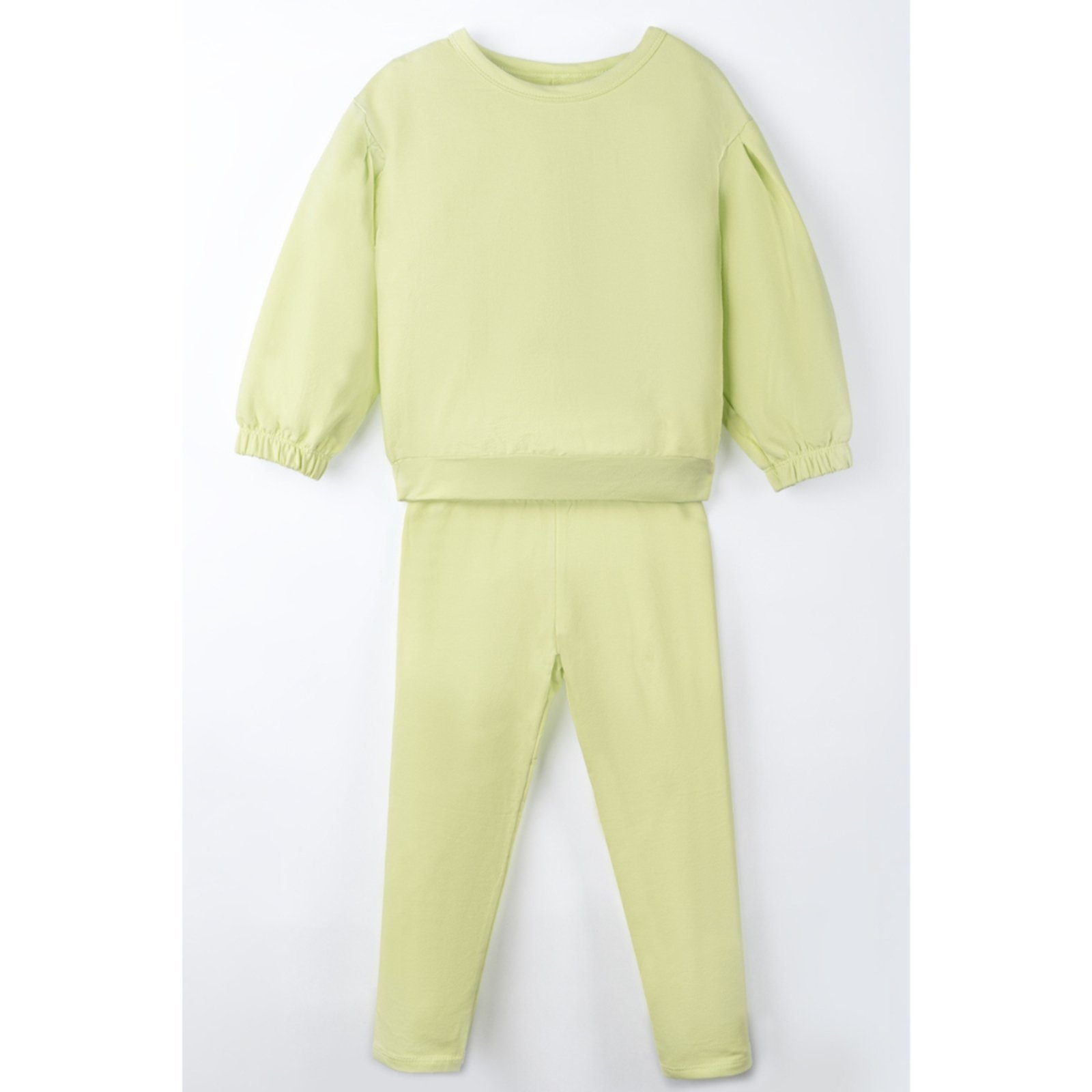 Vista 2 Infantil - Conjunto Menina Camiseta Manga Longa e Calça Molecotton Gola Redonda Claro Cool Matcha verde verde