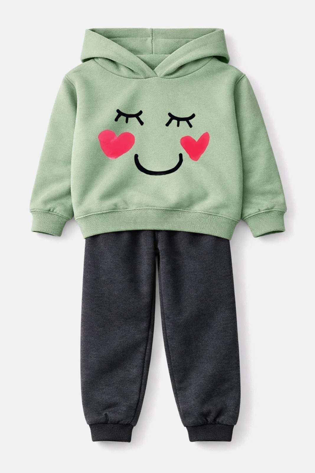 Vista 2 Infantil - Conjunto Moletom Peluciado Sorriso Babei no Look rosa Babei no Look rosa