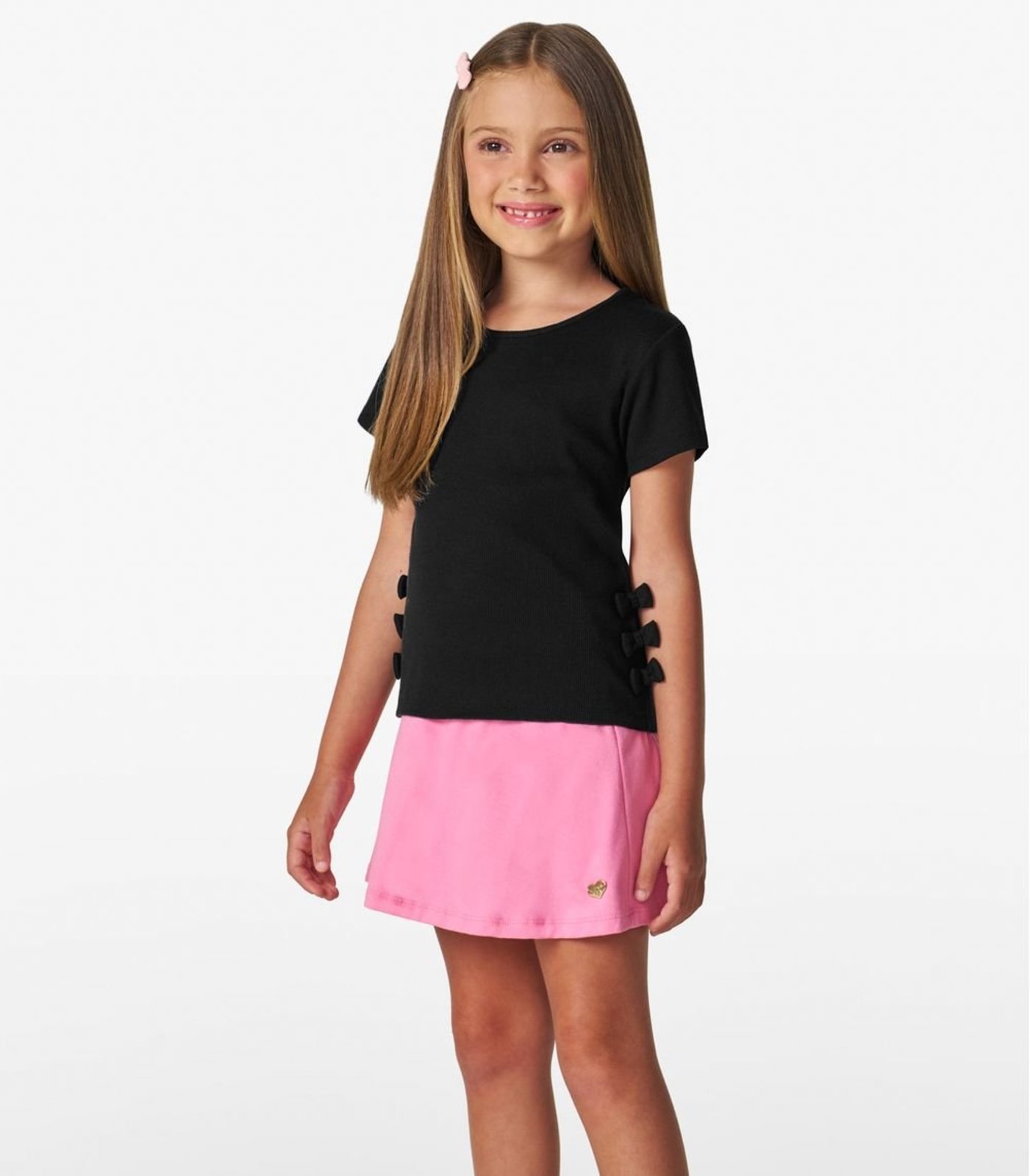 Infantil - Blusa Feminina Com Laços Trick Nick Preto