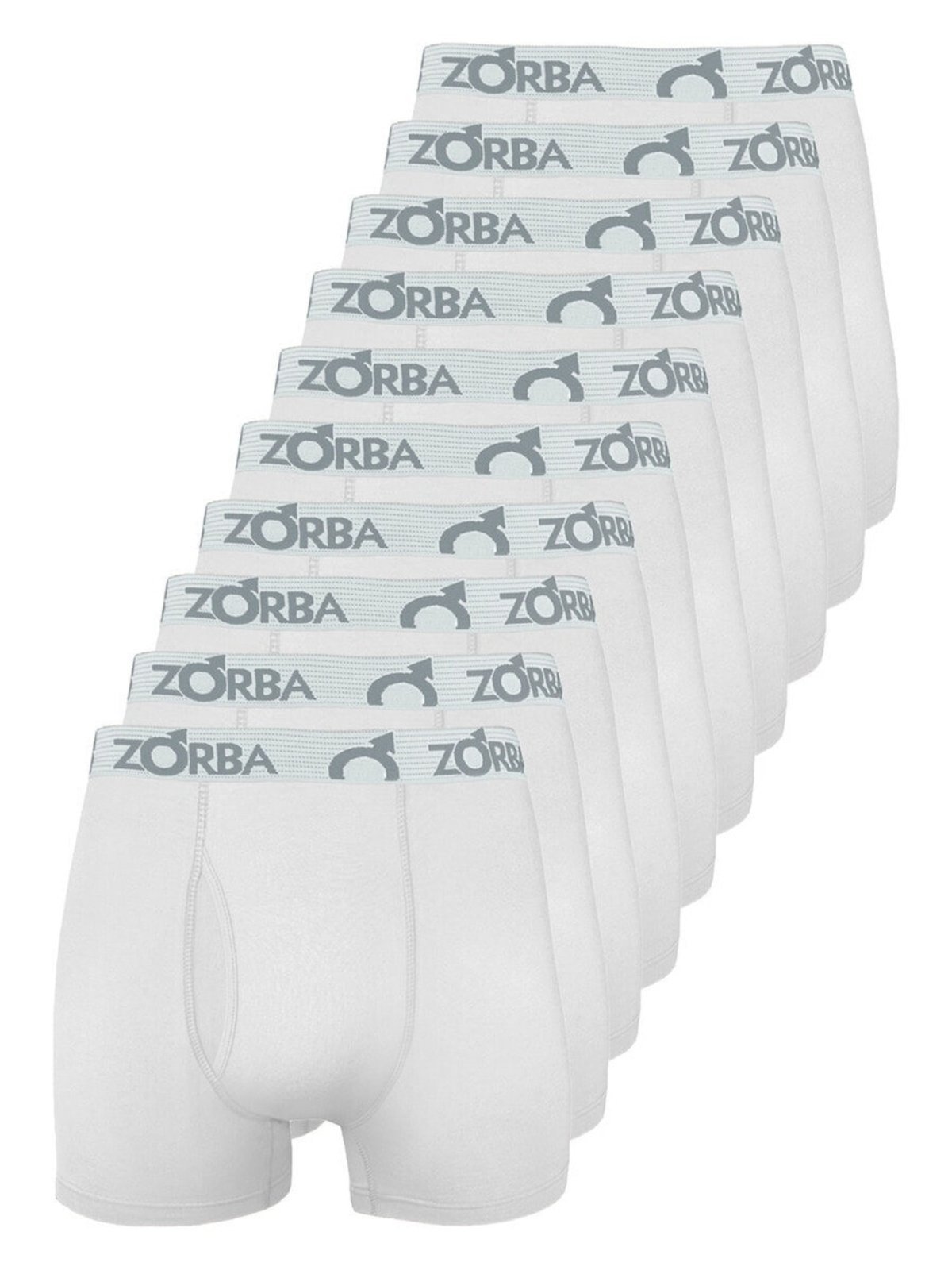 Kit com 10 Cuecas Boxer com Abertura Zorba 848 Branco