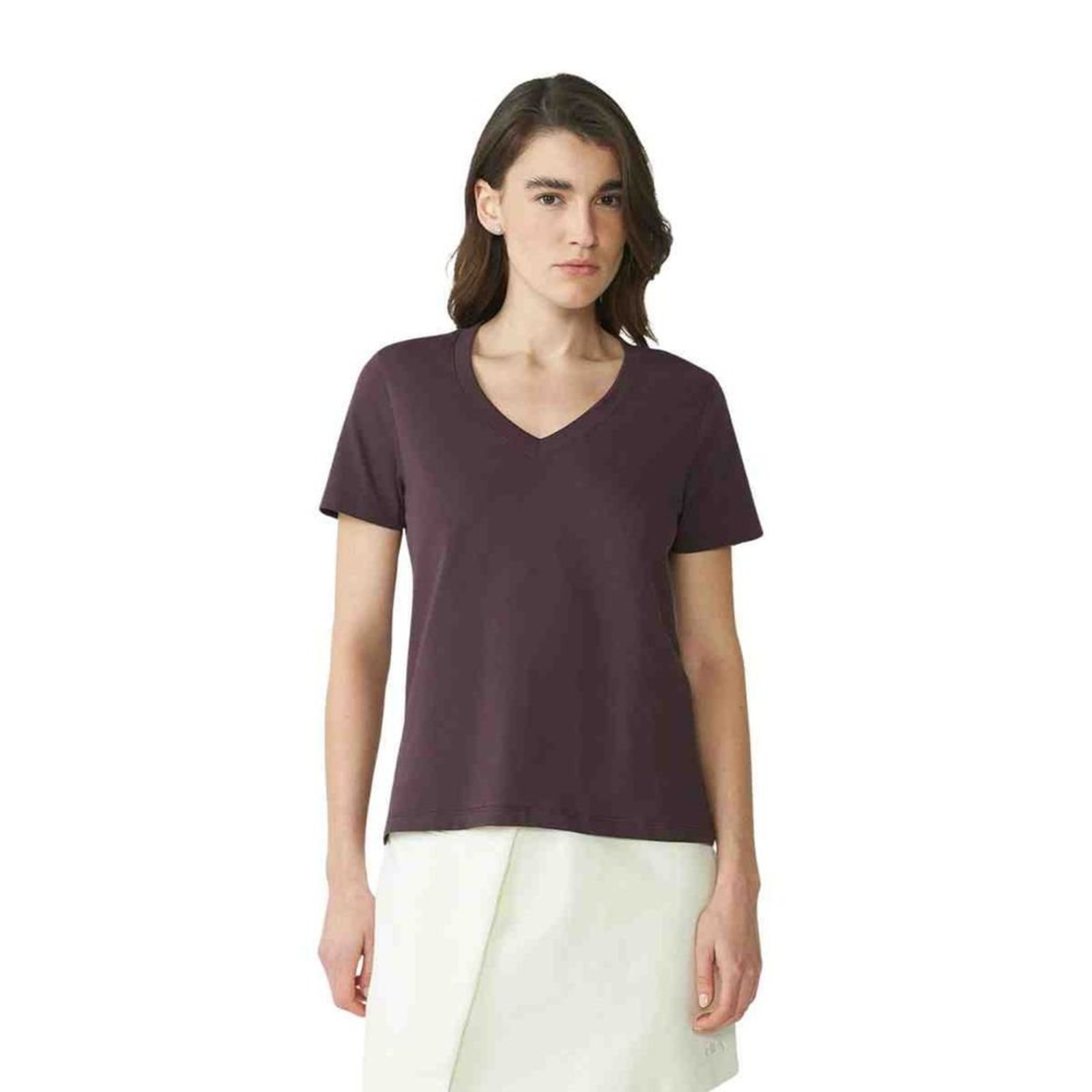 Camiseta Feminina Fila V Basic Classic Chocolate