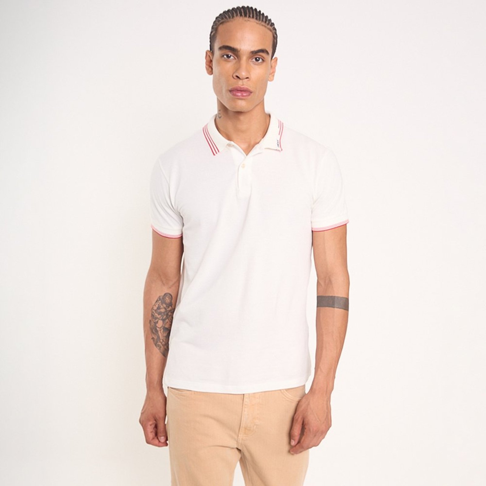 Camisa Polo Colcci Triple Pr27 Off White Masculino
