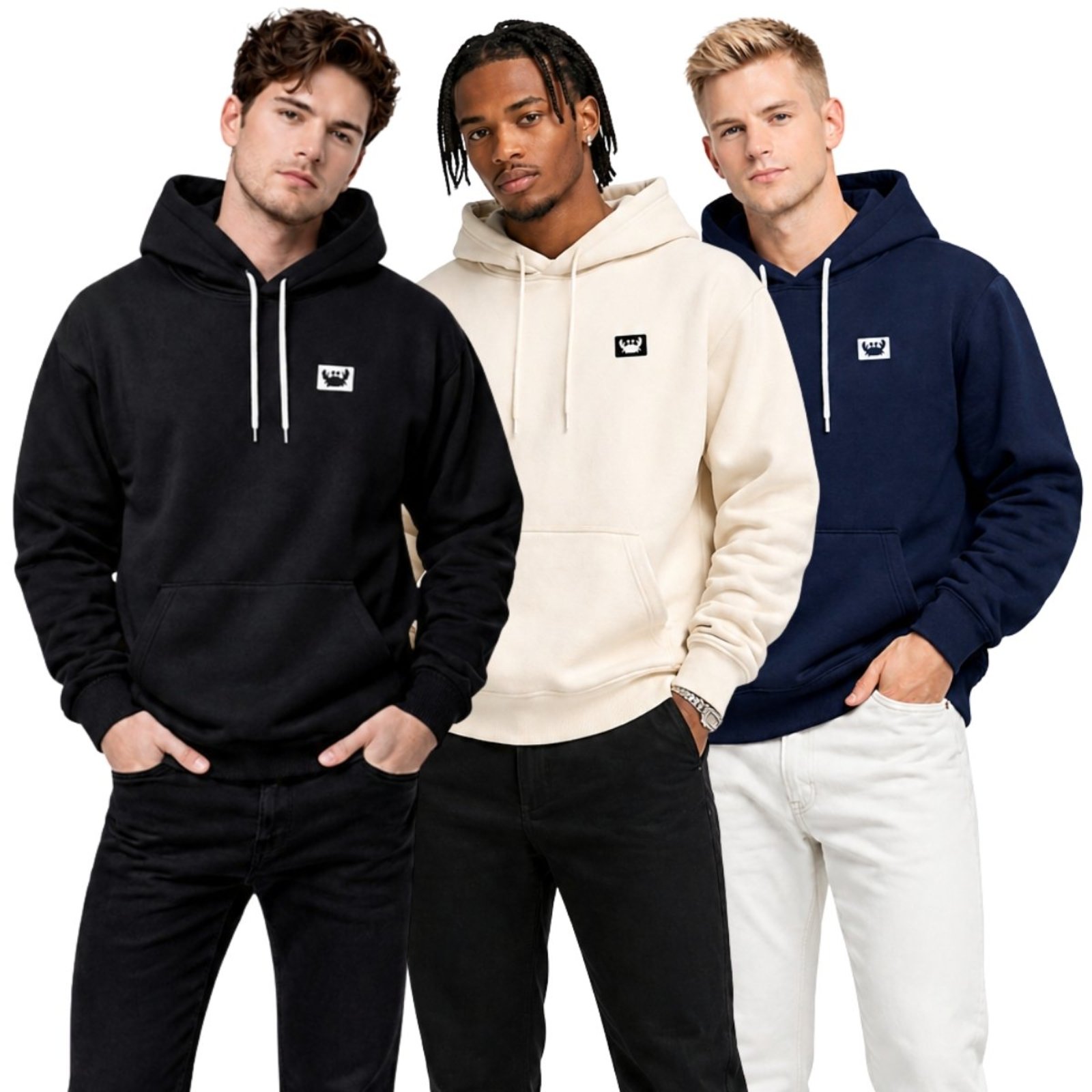 Kit 3 Blusas De Frio Moletom Canguru Com Capuz Casaco Estampado Siri