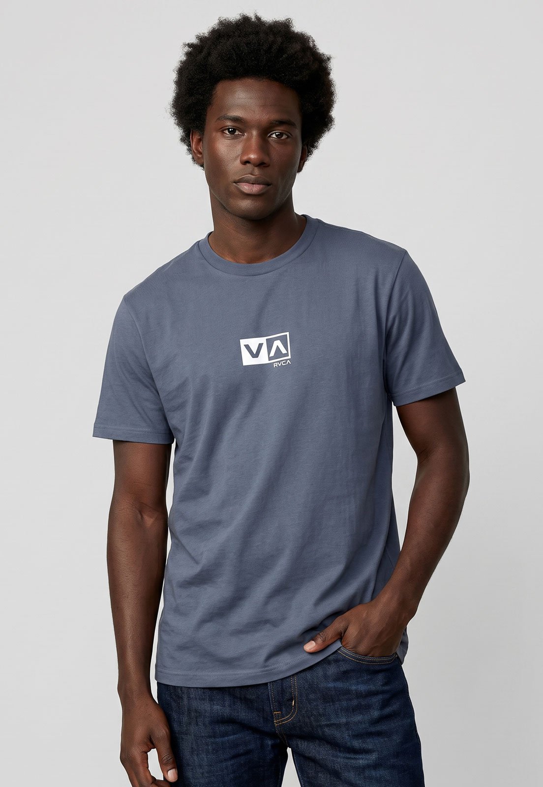 Camiseta Masculina RVCA Mini Balance Box Azul