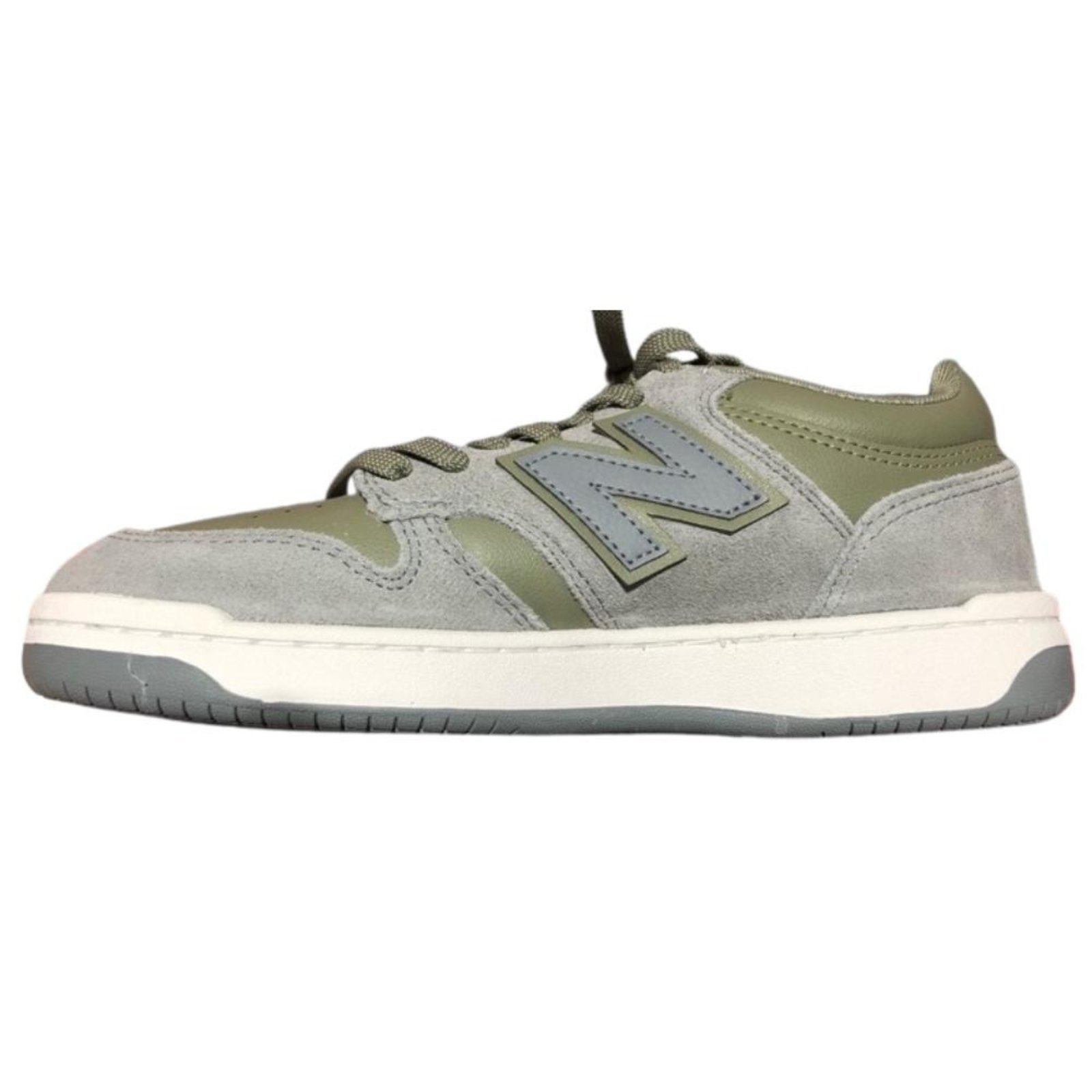 Vista 3 Tênis New Balance 480 Low Masculino - Cinza/verde Musgo cinza verde New Balance cinza verde