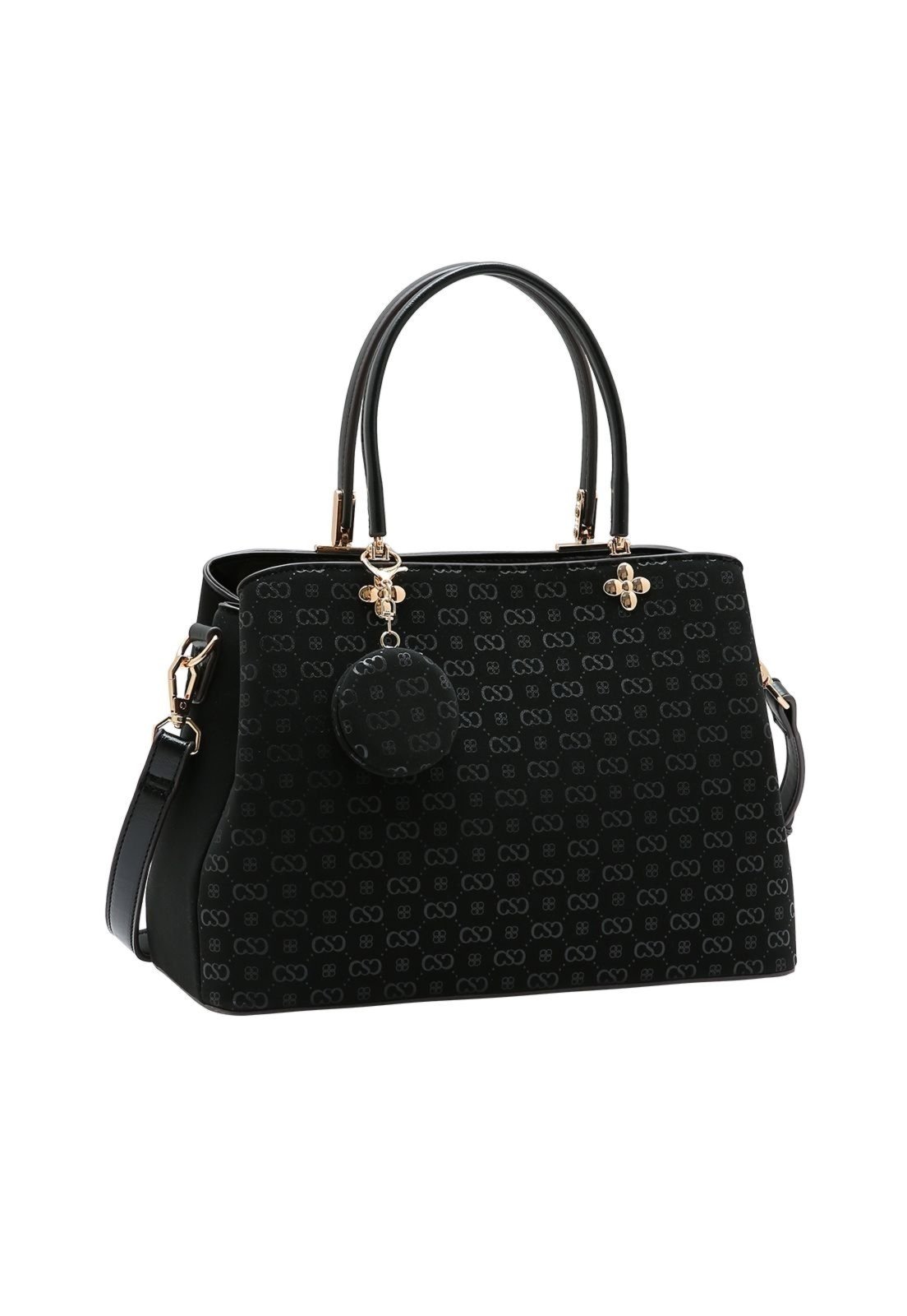 Bolsa Feminina Chenson Relevo Monograma Mão 3485431 Preto