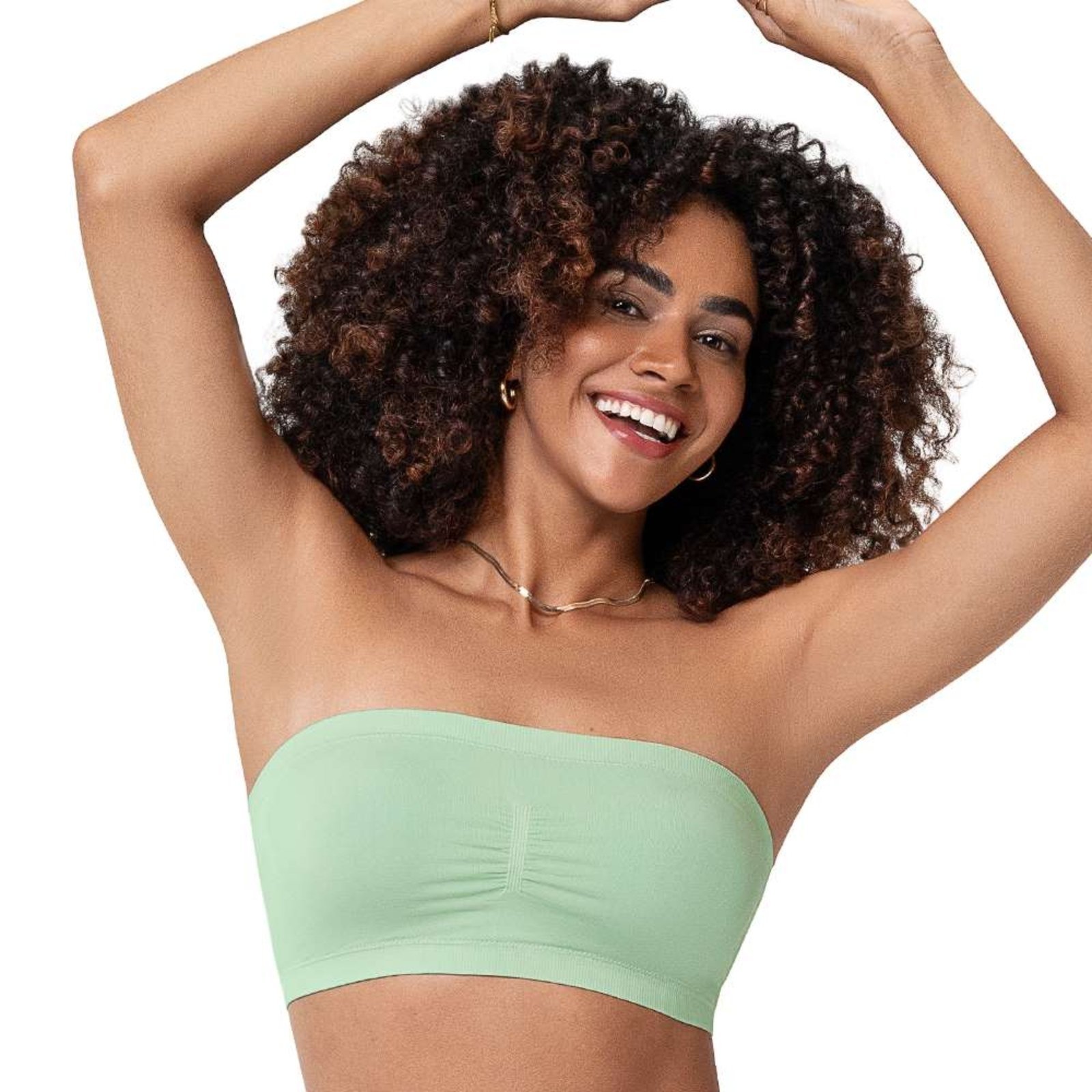 Sutiã Top Faixa com Bojo Removível Sem Costura Mousse de Limão Zee Rucci