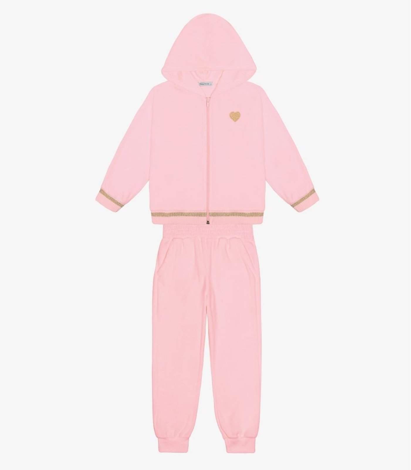 Infantil - Conjunto Jaqueta Com Capuz Calça Plush Trick Nick Rosa