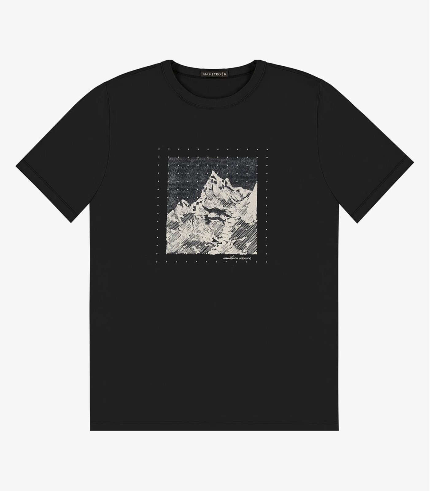 Camiseta Masculina em Meia Malha Diametro Preto