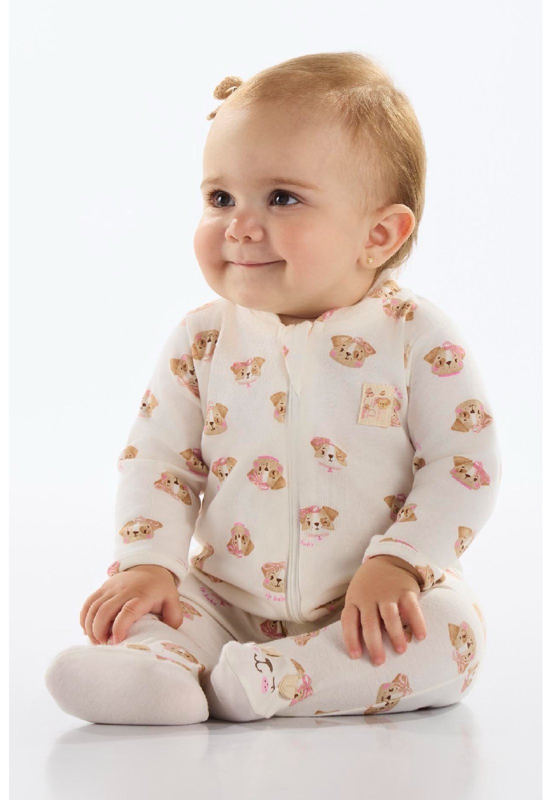 Infantil - Macacão Estampado Unissex Up Baby Off-white