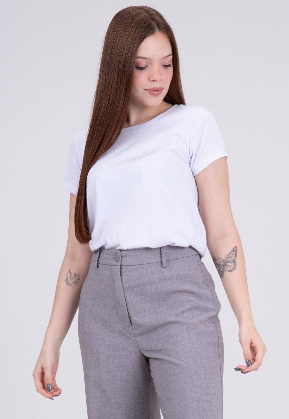 Camiseta Feminina Adulto Básica Branco
