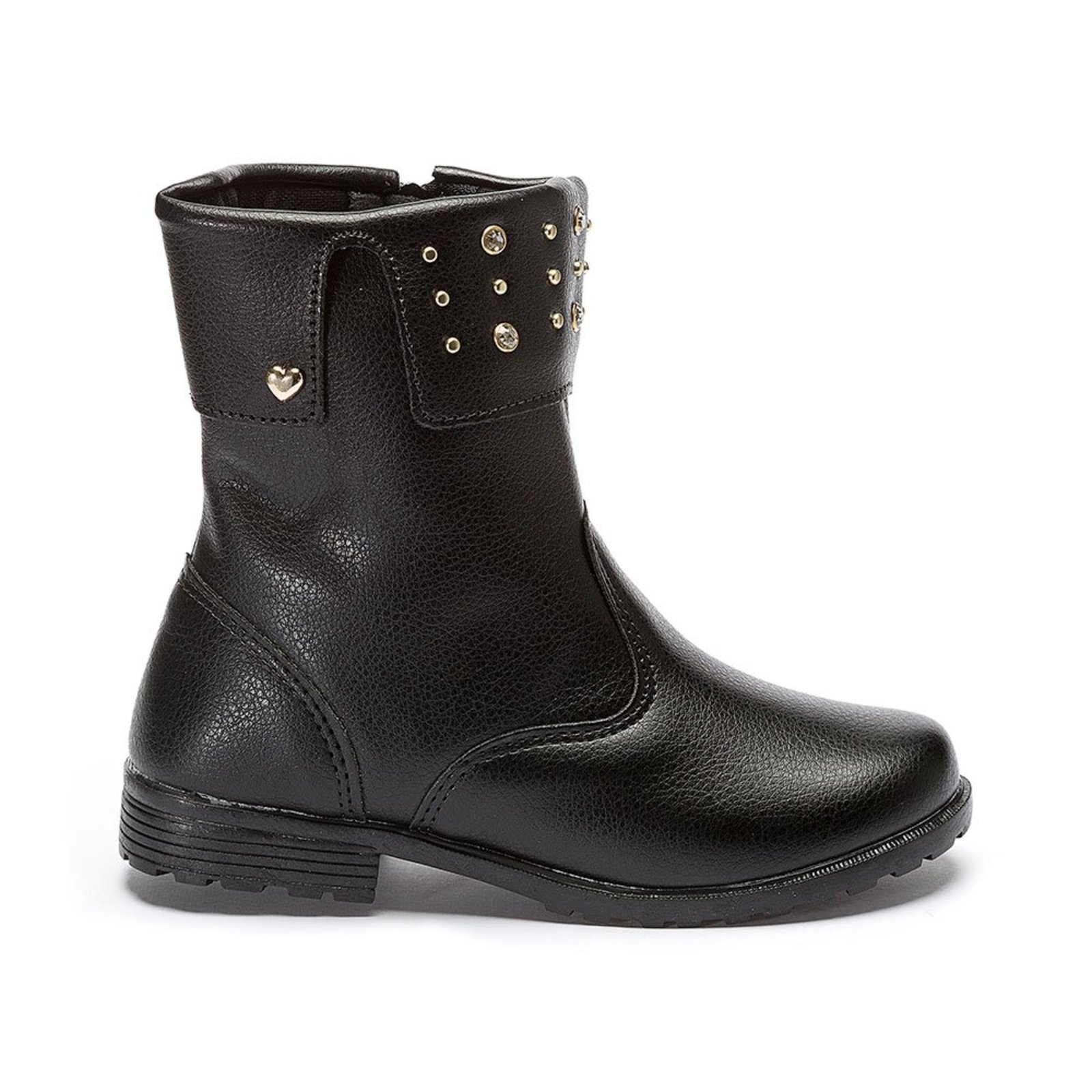 Infantil – Bota Feminina Cano Médio Colarinho com Rebites Pequito