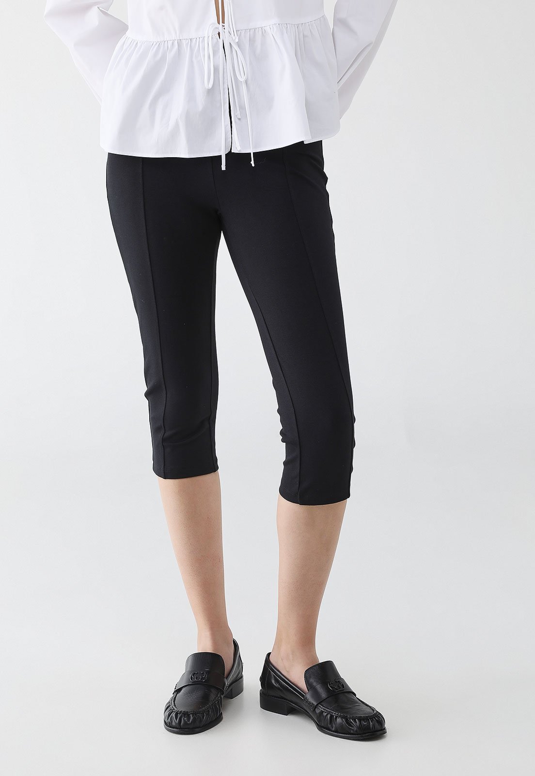 Calça Capri Feminina My Favorite Cintura Alta Preta