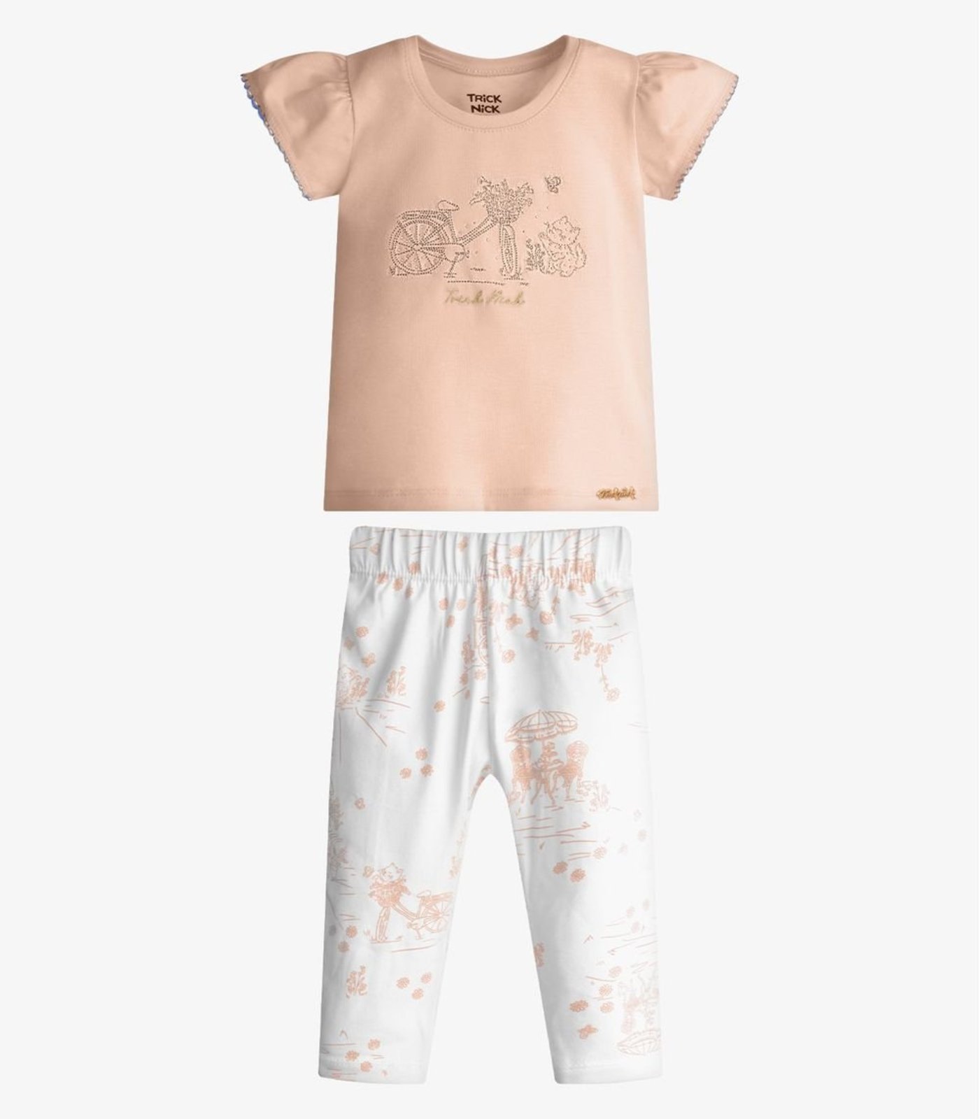 Infantil - Conjunto Feminino Blusa Com Legging Trick Nick Rosa
