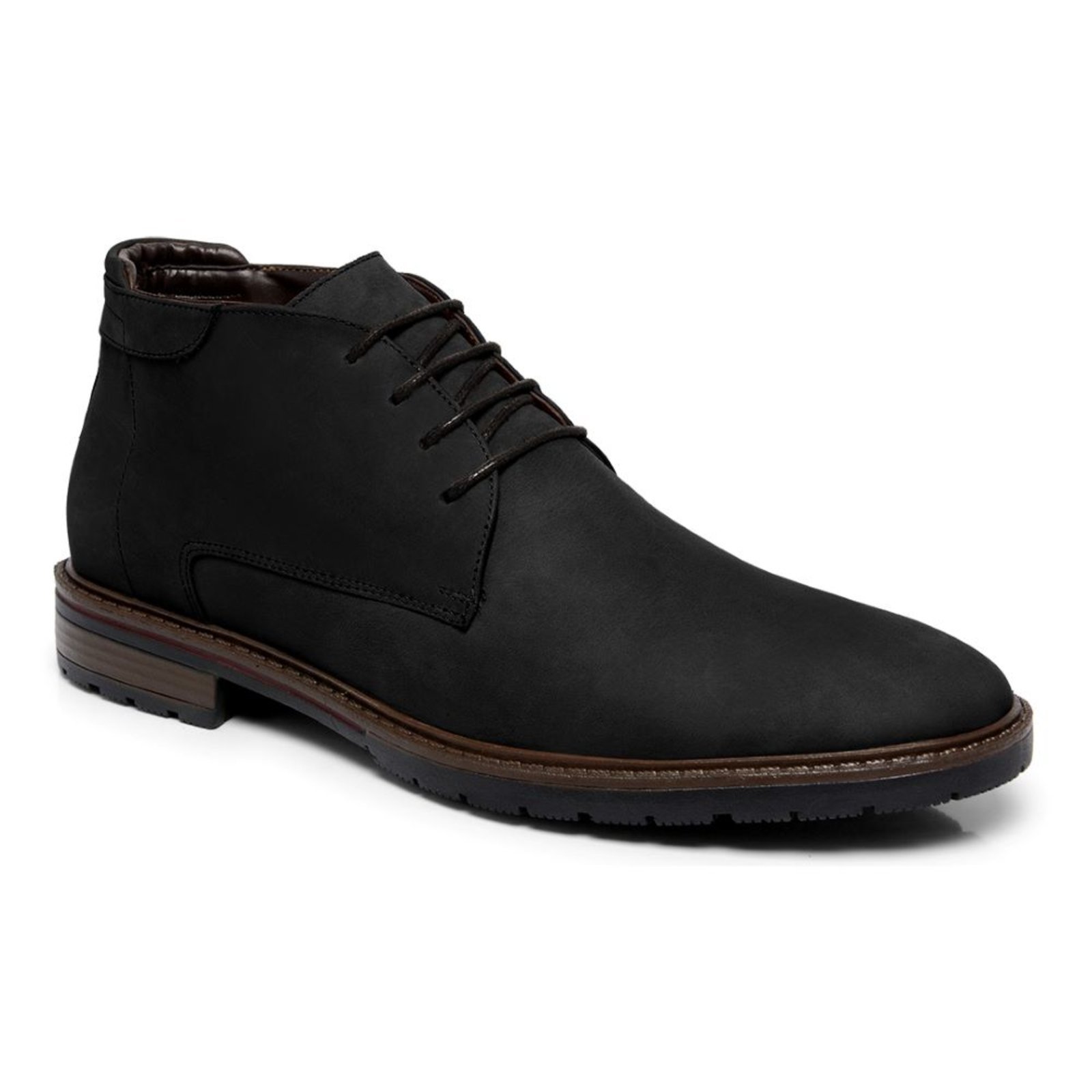 Bota Masculina Em Couro Anna Andrade Coturno Casual Social Robusto Urbano Cano Médio Conforto Preto