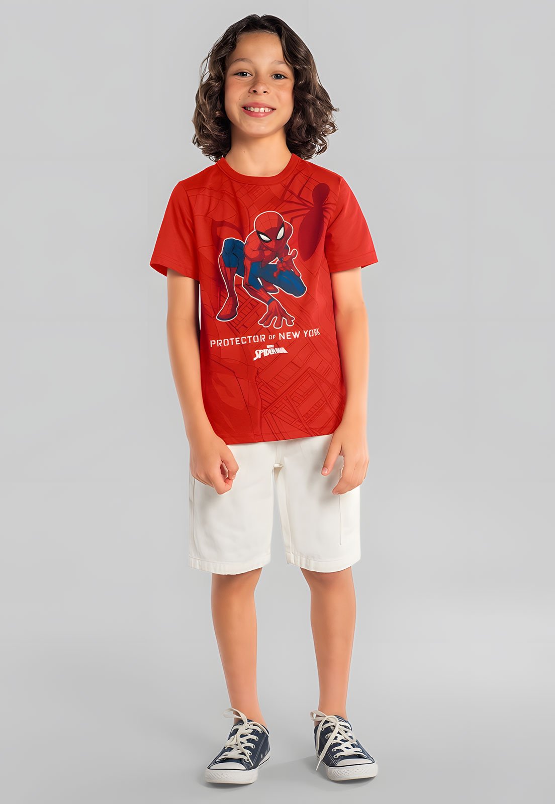 Infantil - Camiseta Brandili Spider-Man Vermelho