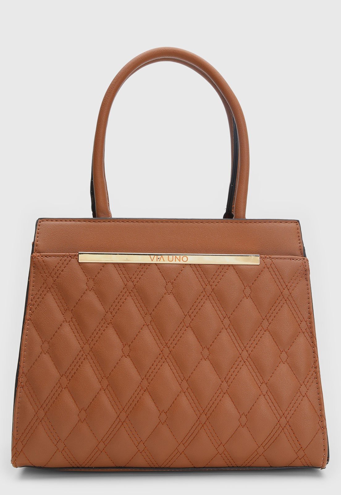 Vista 3 Bolsa Feminina Via Uno Matelassê caramelo caramelo