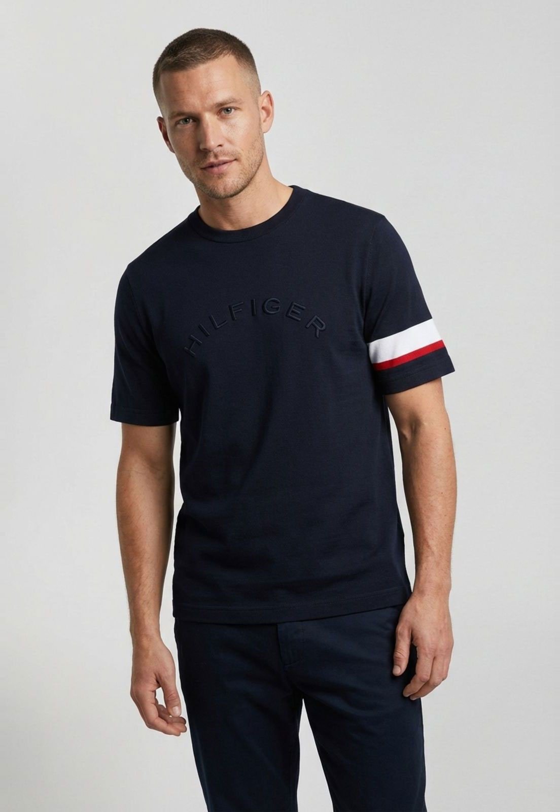 Vista 2 Camiseta Masculina Tommy Hilfiger RWB Insert TE azul marinho Tommy Hilfiger azul marinho