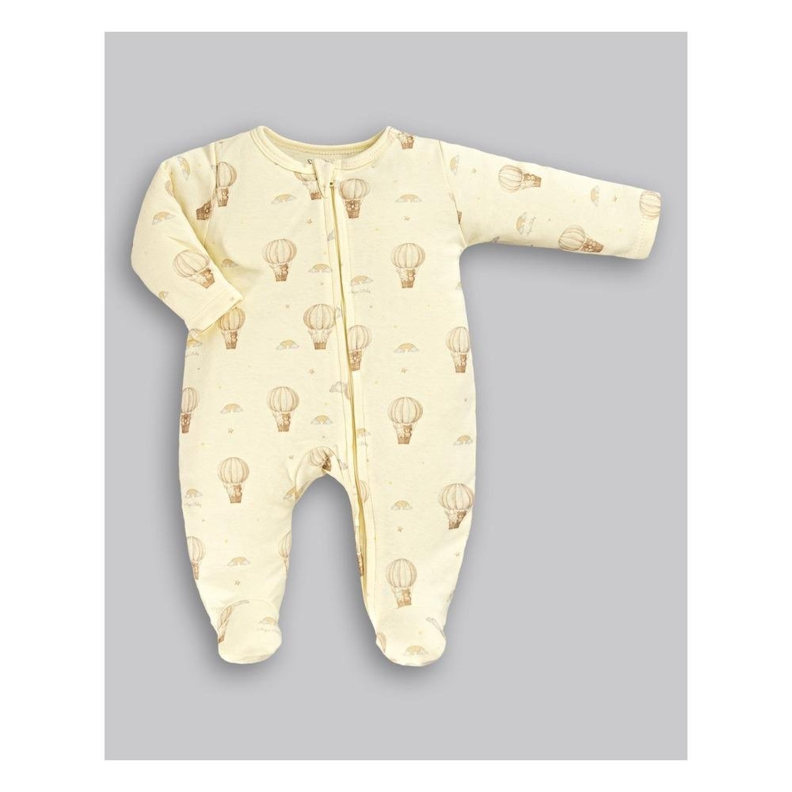 Infantil - Macacão Longo com Pé Estampa Balão Anjos Baby Amarelo RN Amarelo