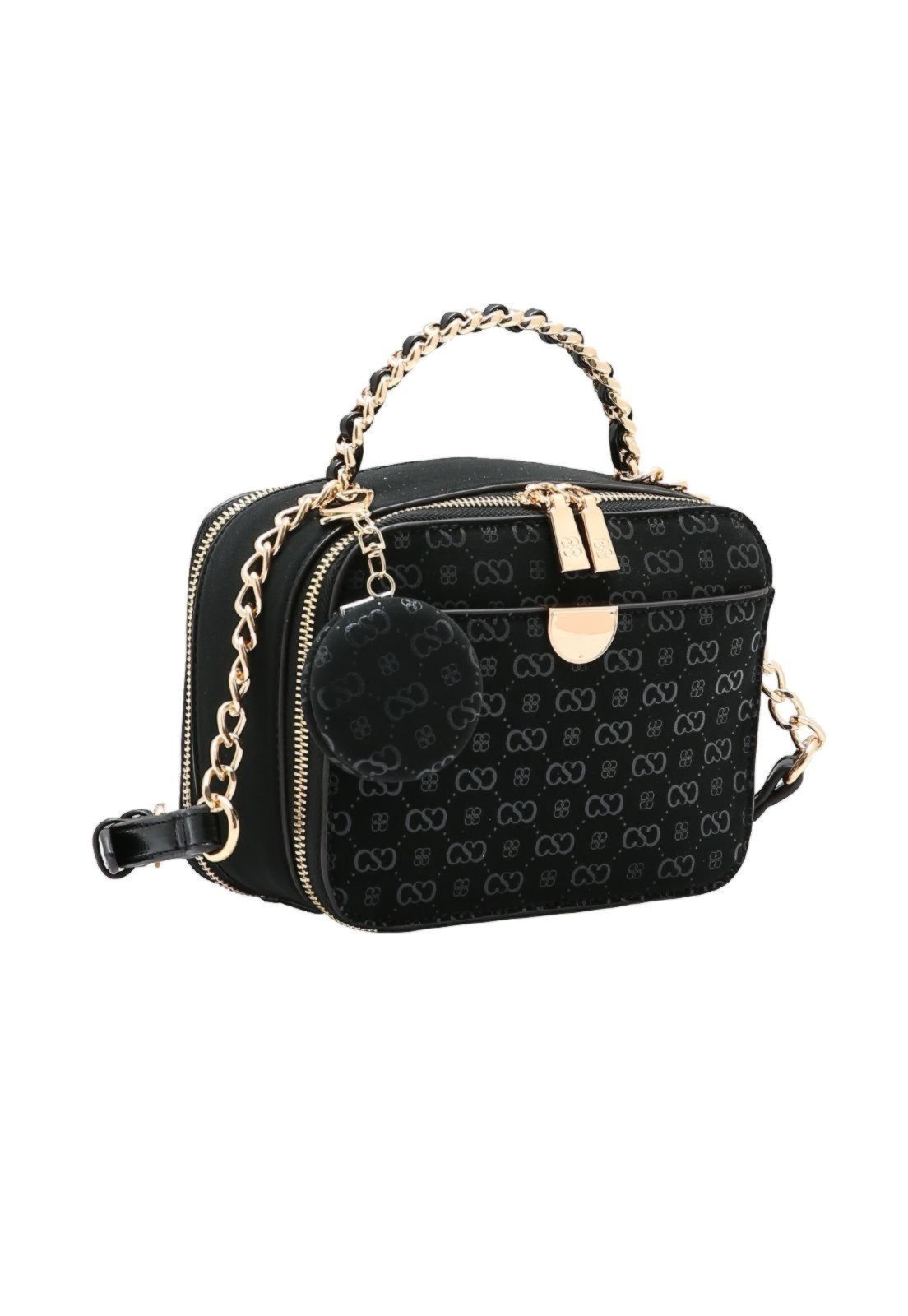 Bolsa Feminina Chenson Relevo Monograma Transversal 3485435 Preto