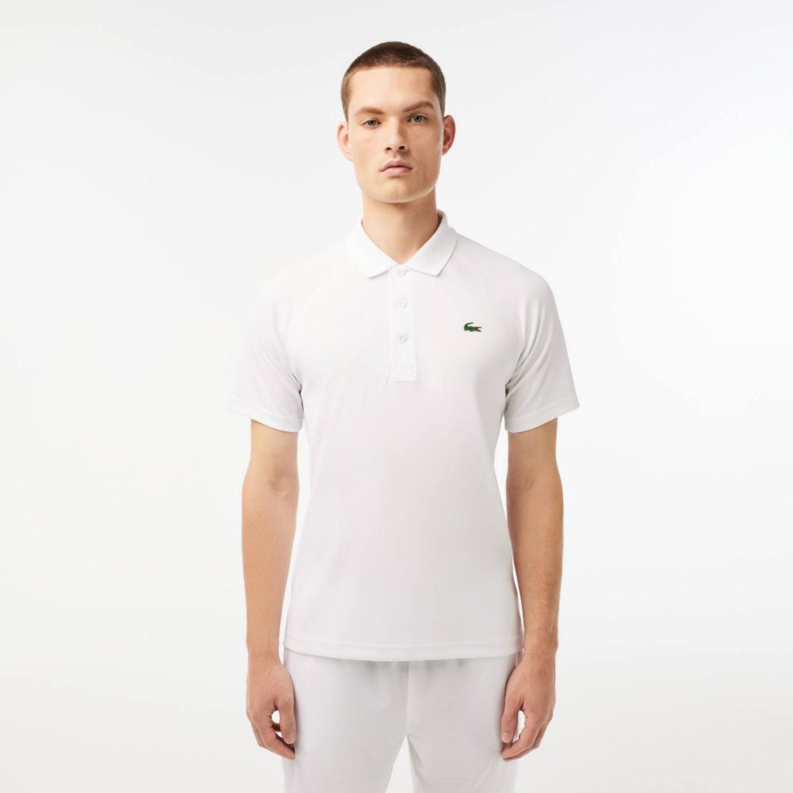 Lacoste Polo Masculina Sport Em Tecido Respirável Branco