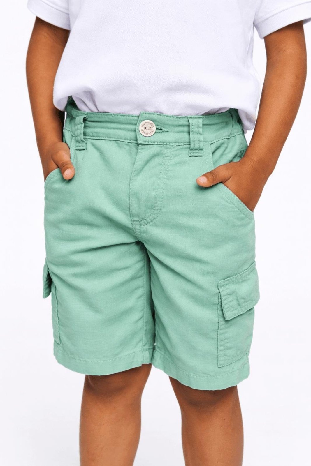 Infantil - Bermuda Cargo Menino Básico Alphabeto Verde