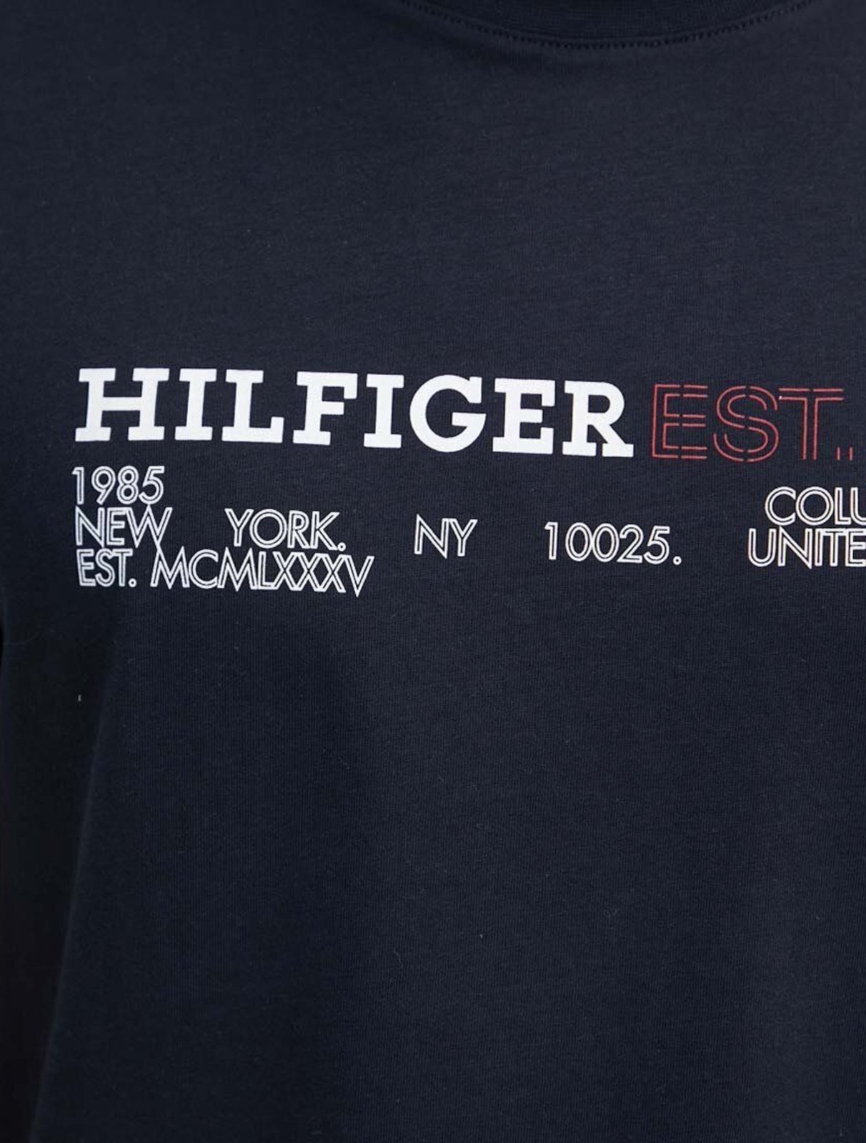 Vista 3 Camiseta Tommy Hilfiger Masculina Monotype 1985 Logo azul marinho Tommy Hilfiger azul marinho