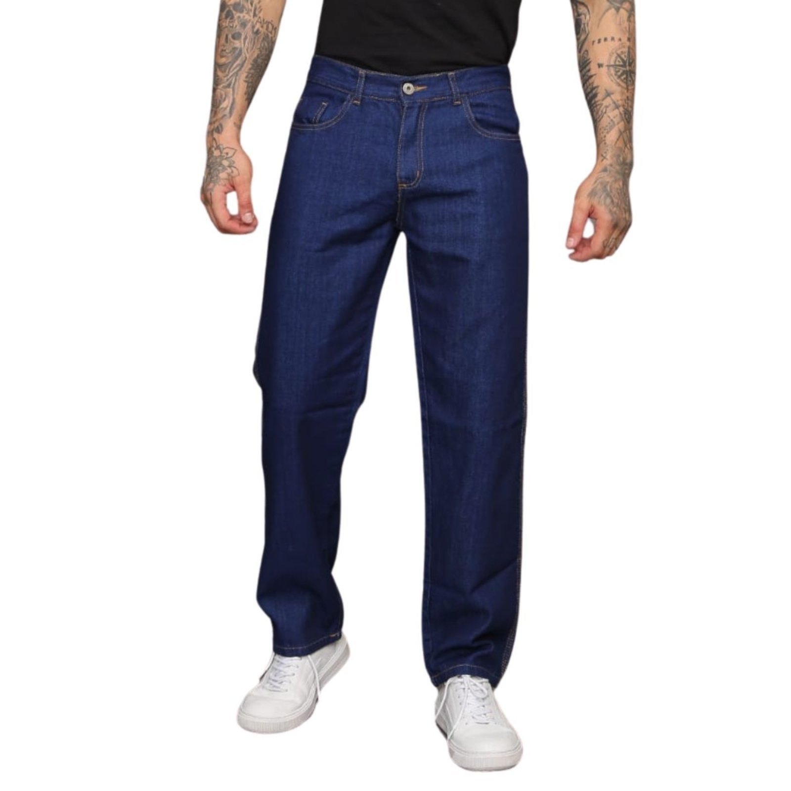 Calça Masculina Jeans Balão Escura Tradicional Jeans Loka