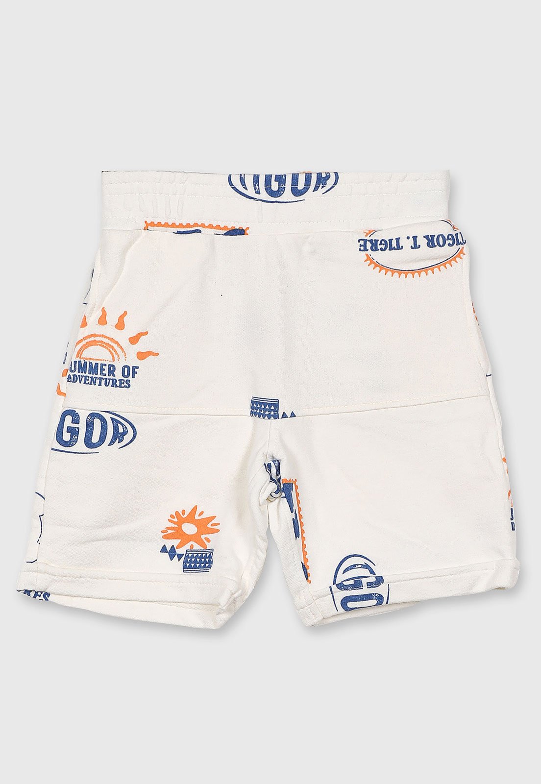 Infantil - Short Tigor T Tigre Estampado Branco